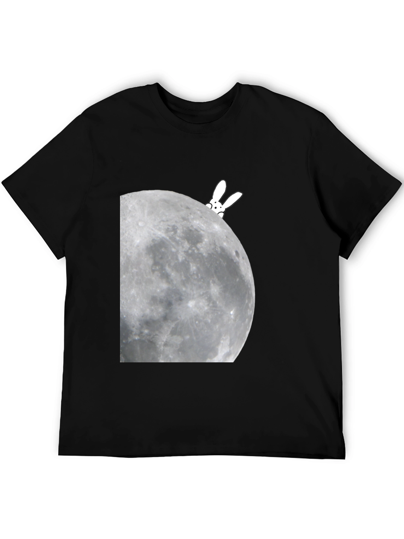 Black Bunny on the Moon Graphic Tee view 5