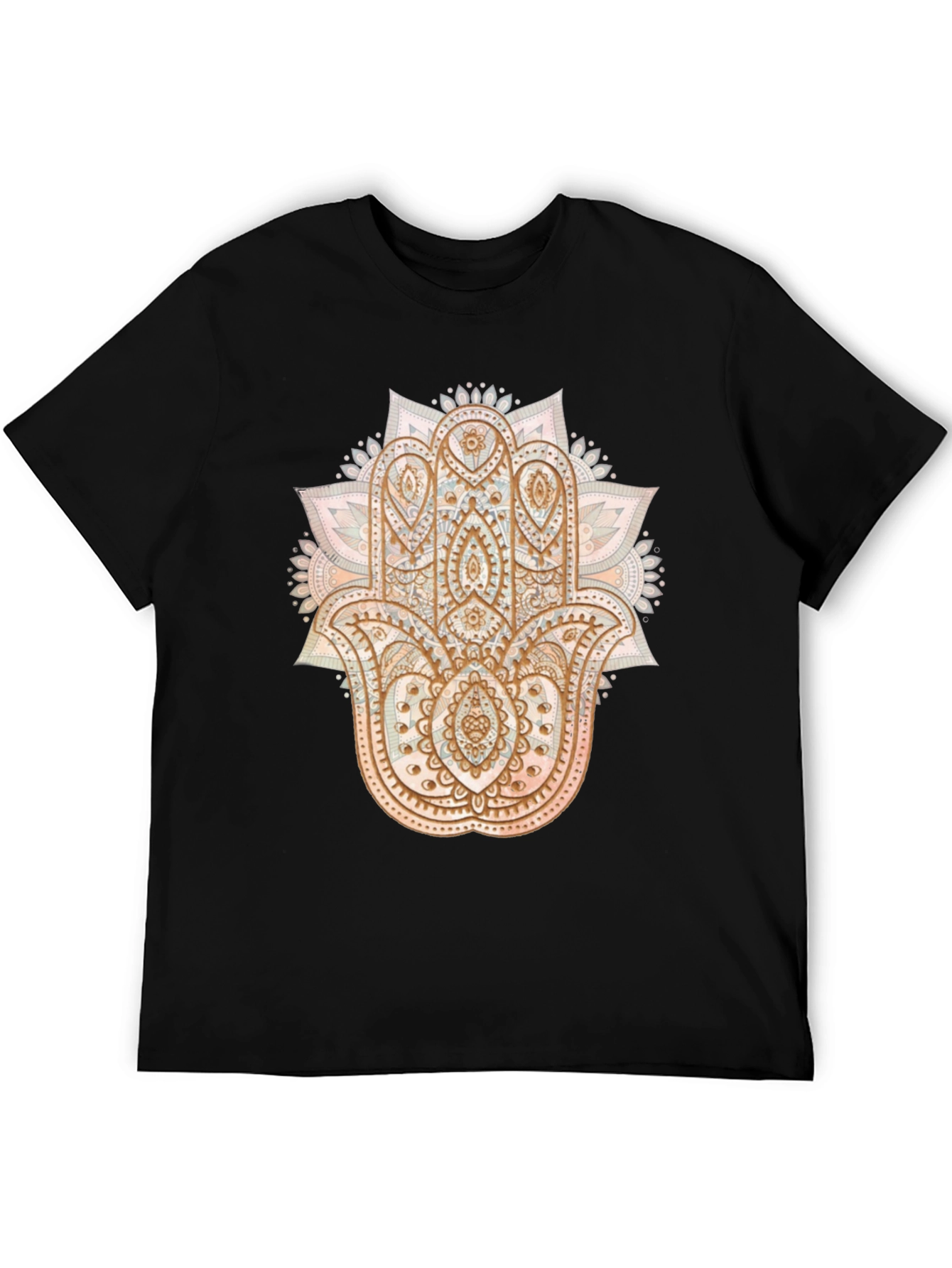 Black Hamsa Hand Graphic Tee - Boho Style view 5