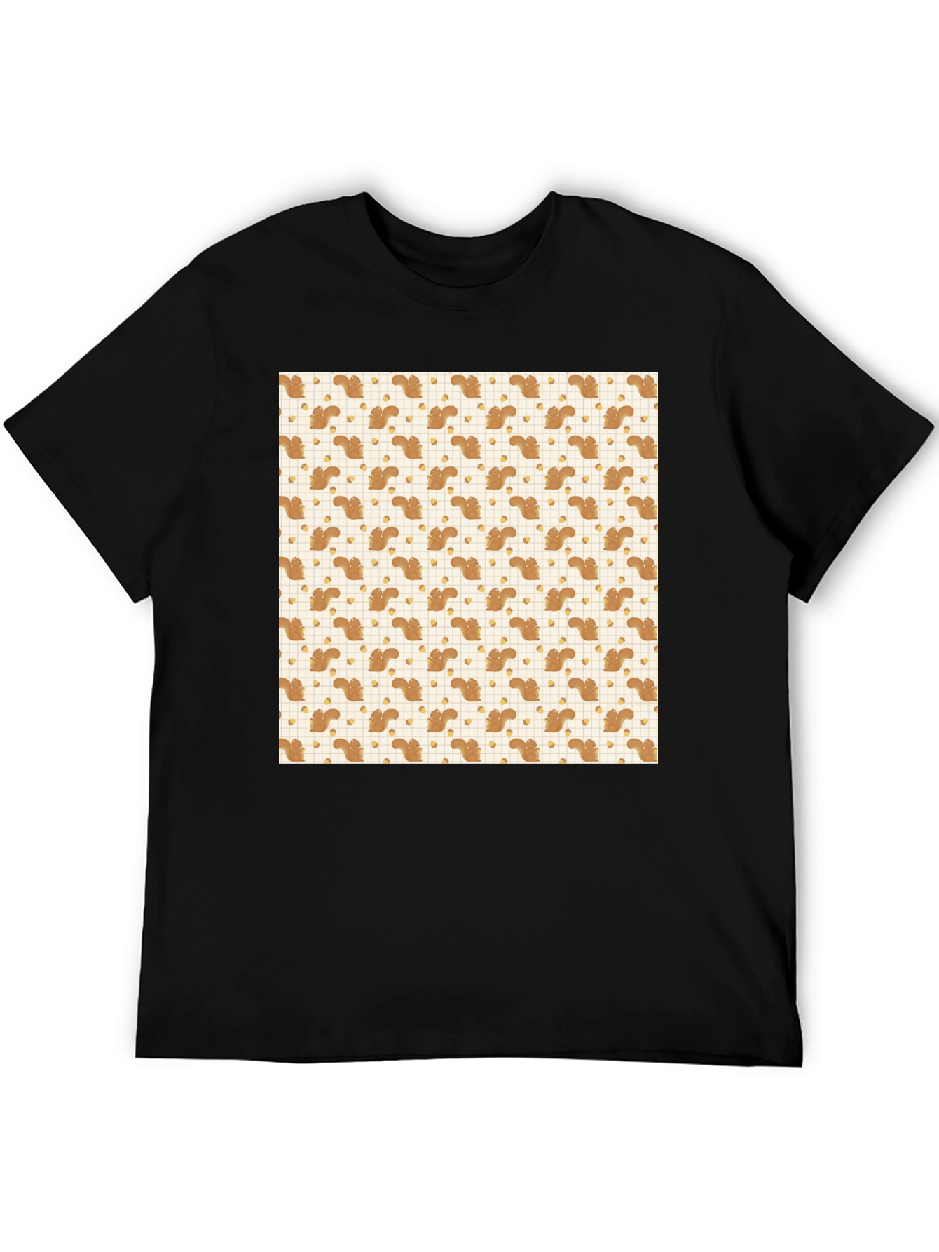 Black Squirrel & Acorn Pattern Tee view 5