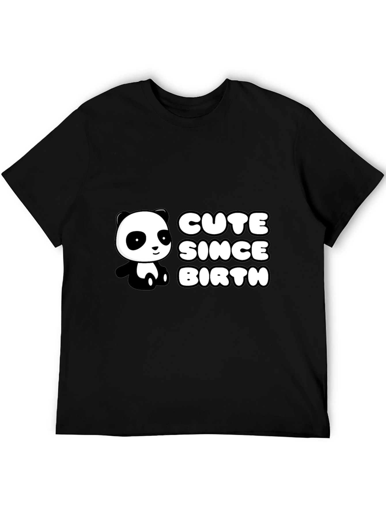 Black Cute Panda Since Birth Black T-Shirt view 5