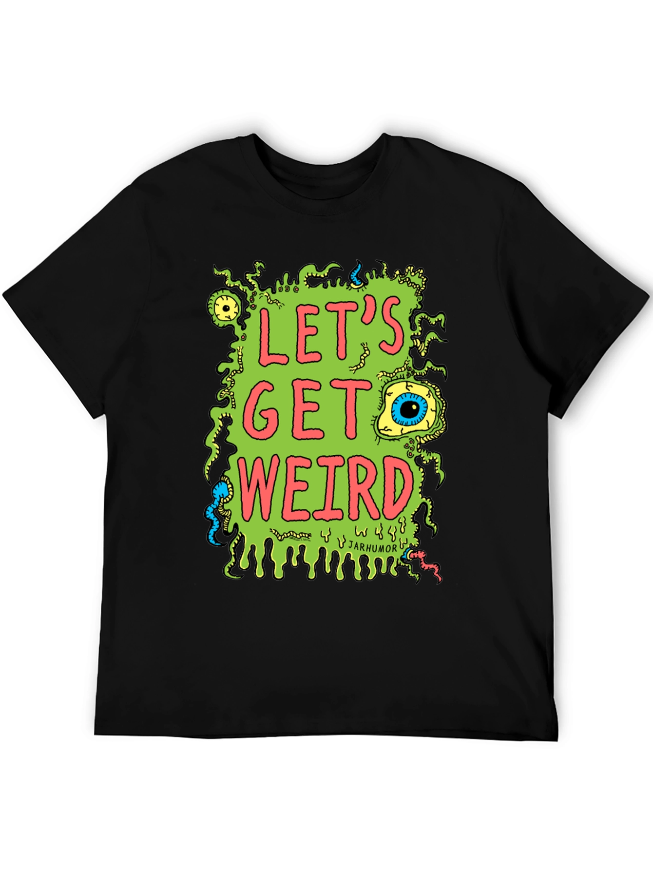 Black Let's Get Weird Graphic T-Shirt view 5