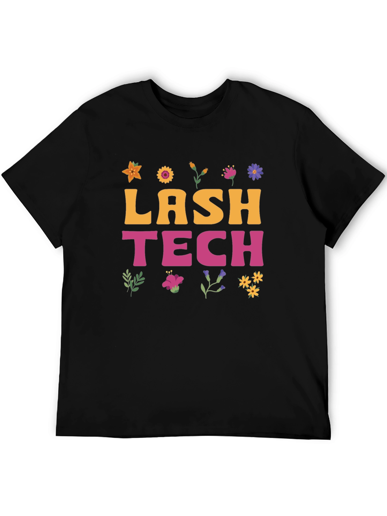 Black Lash Tech Flower Graphic Tee view 5