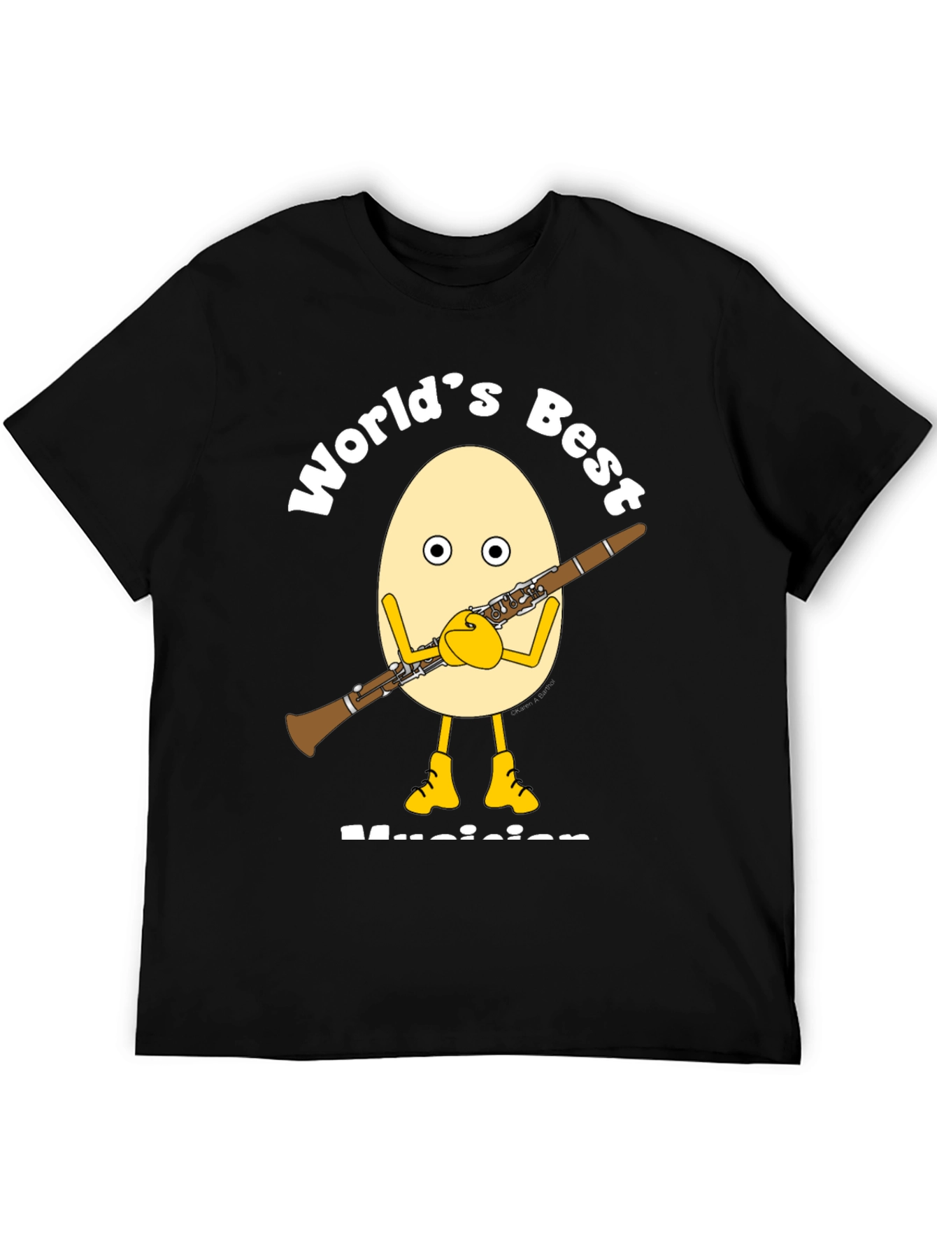 Black World's Best Musician Egg Humor T-Shirt view 5
