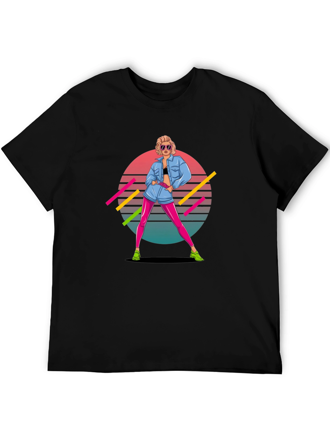 Black Retro 80s Graphic Tee - Pop Culture Style view 5