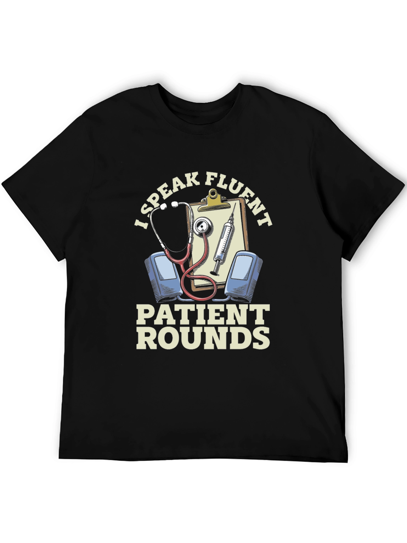 Black Fluent Patient Rounds Black Graphic T-Shirt view 5