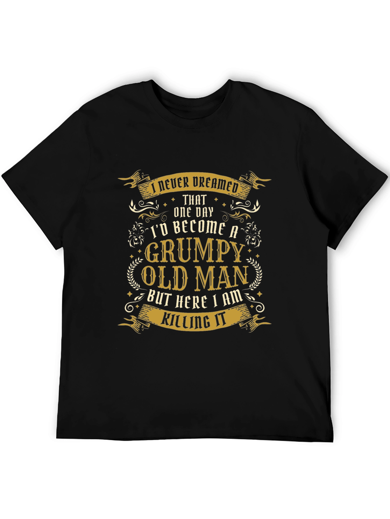 Black Grumpy Old Man T-Shirt - Humorous Novelty Tee view 5