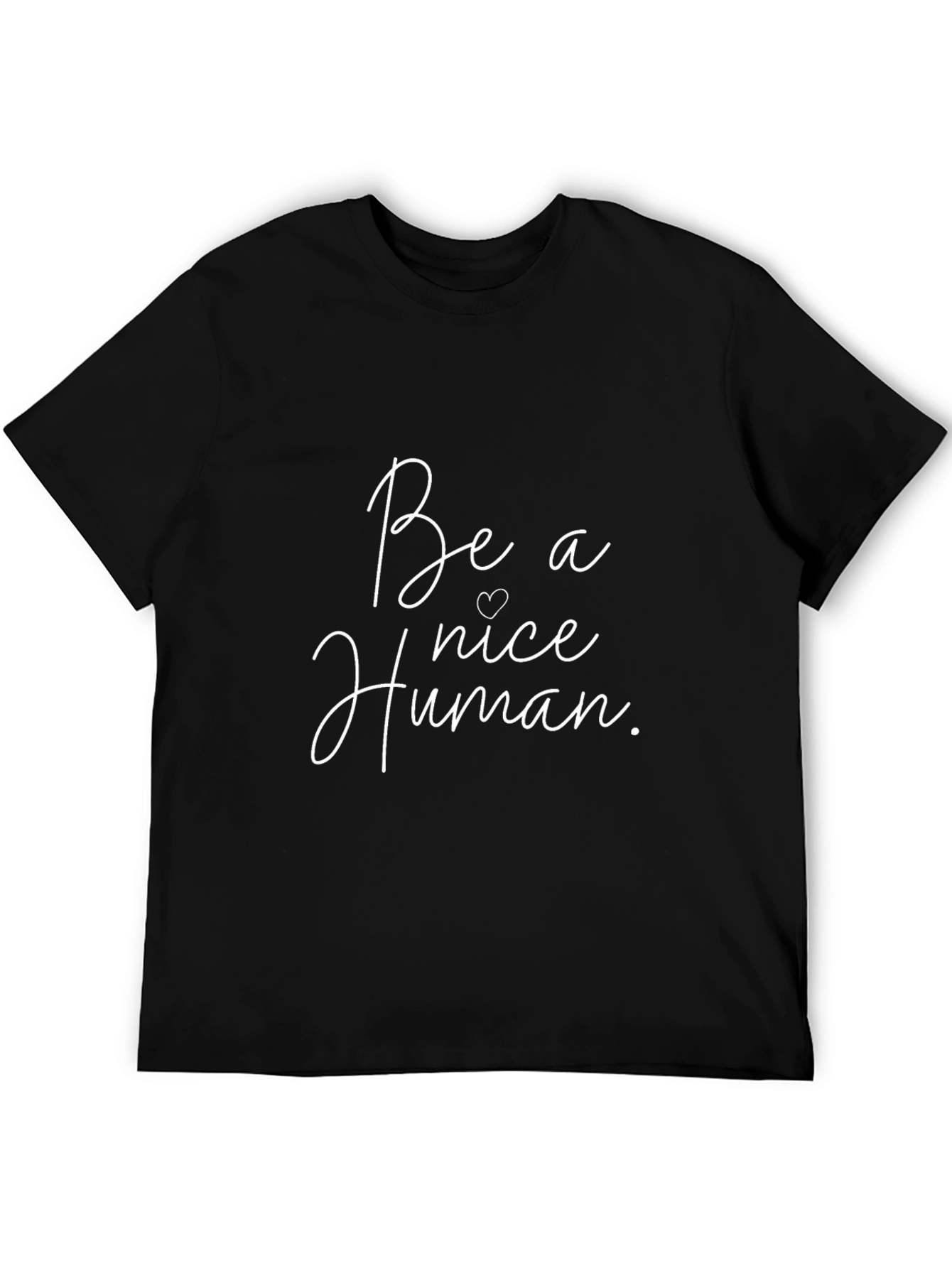 Black Be a Nice Human Graphic Tee - Unisex Casual T-Shirt view 5