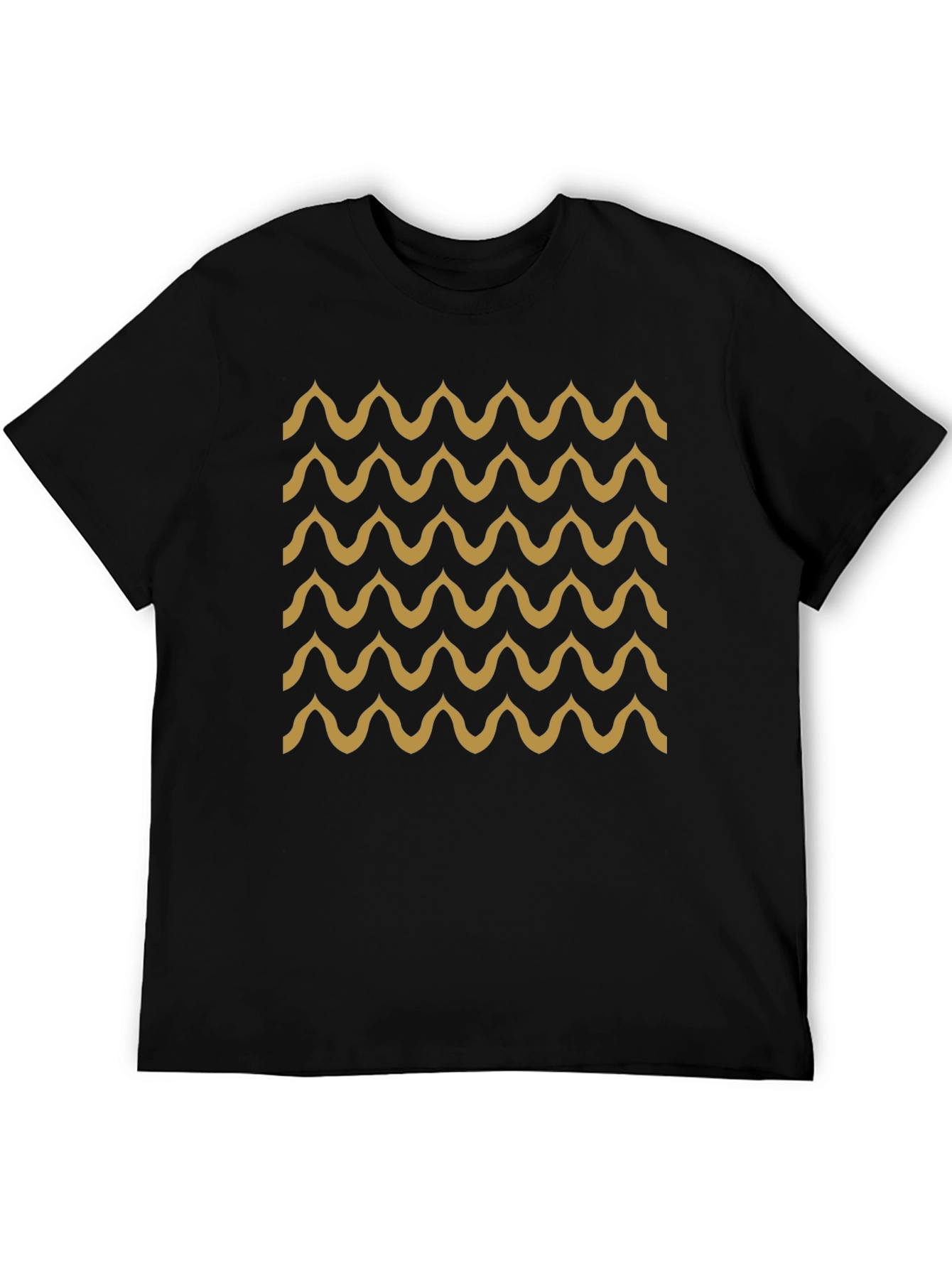 Black Black Wave Pattern T-Shirt - Stylish & Unique view 5