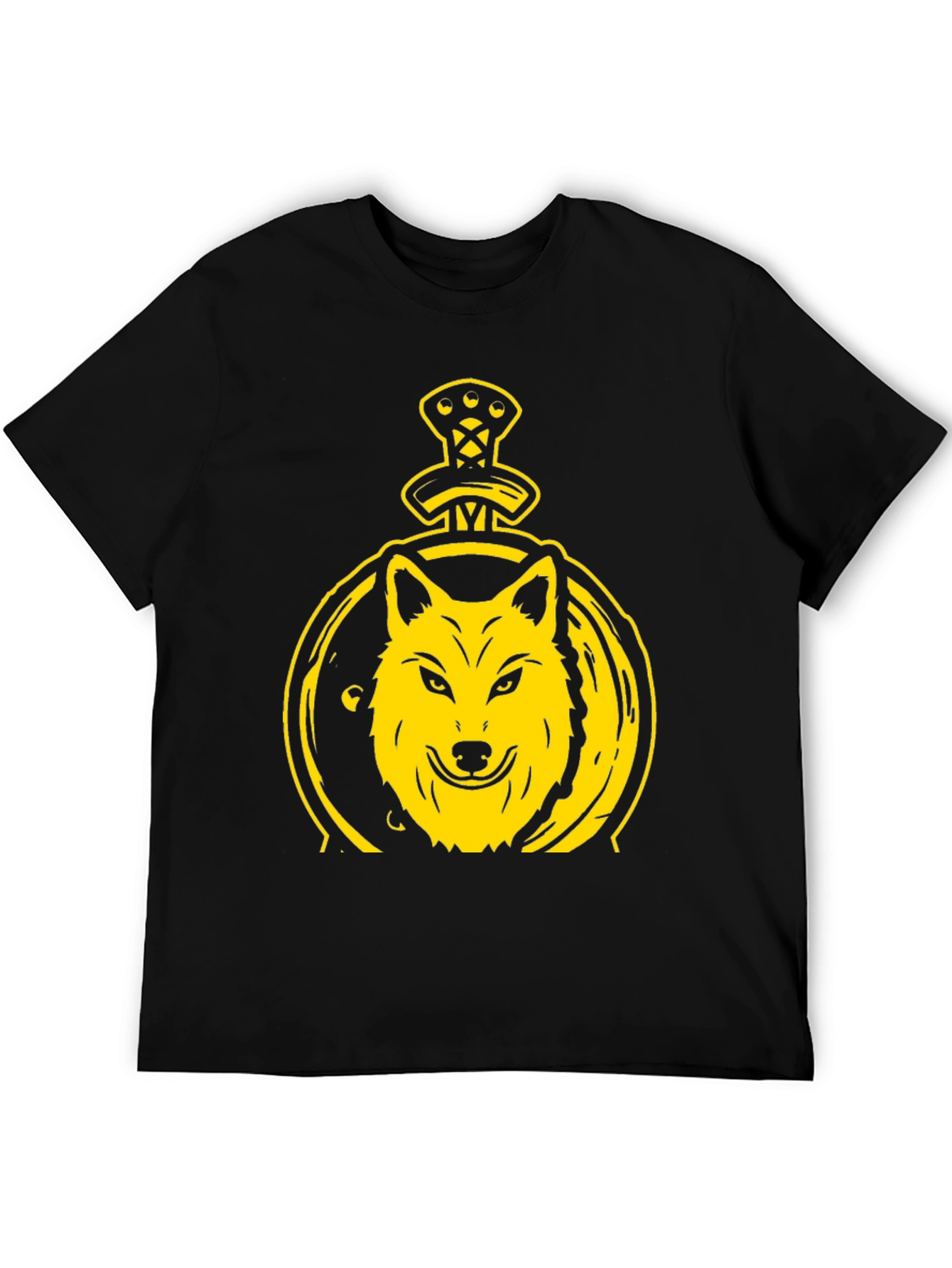 Black Wolf and Sword Graphic T-Shirt - Black view 5