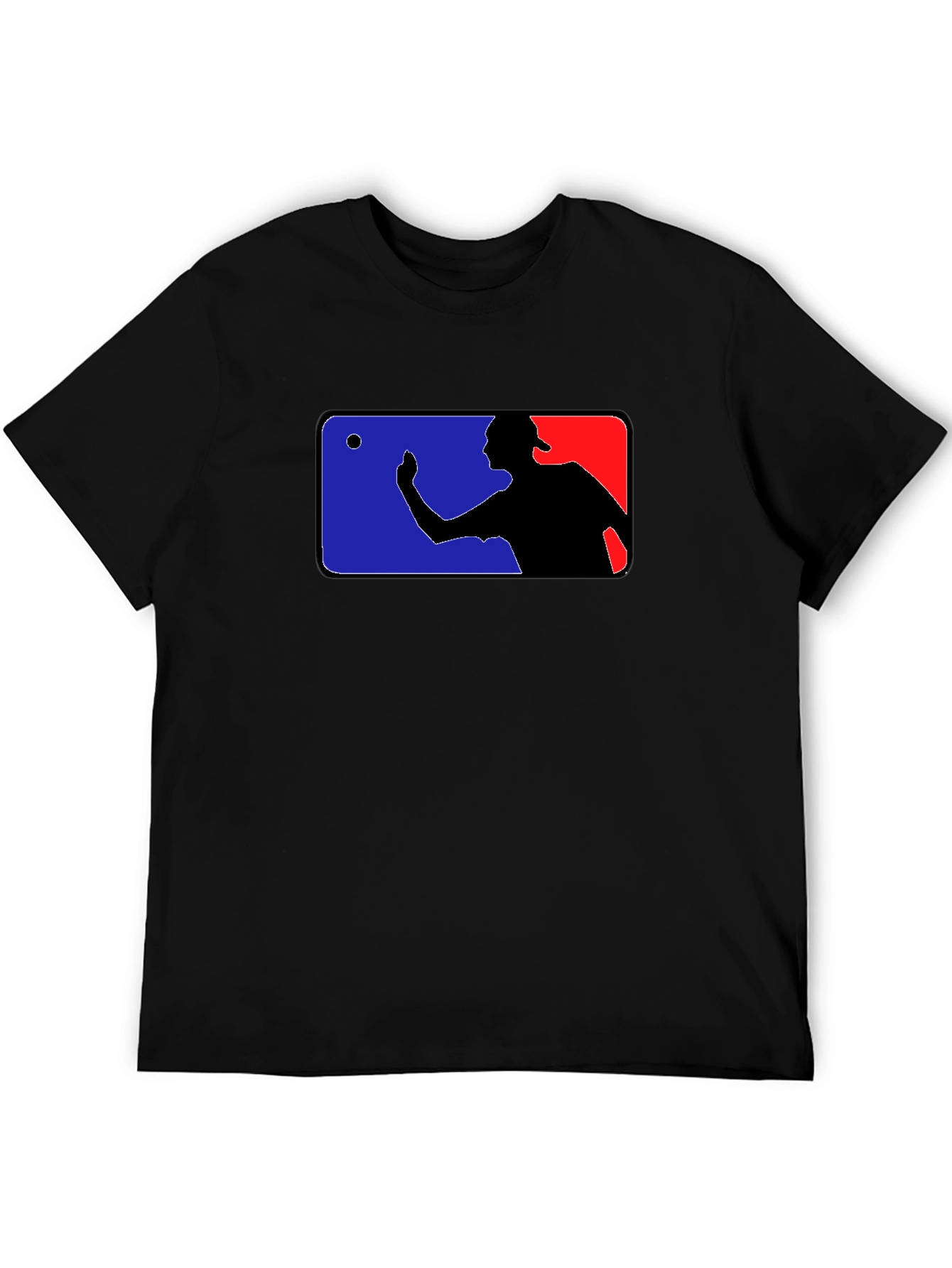 Black Funny Baseball Player T-Shirt - Black view 5