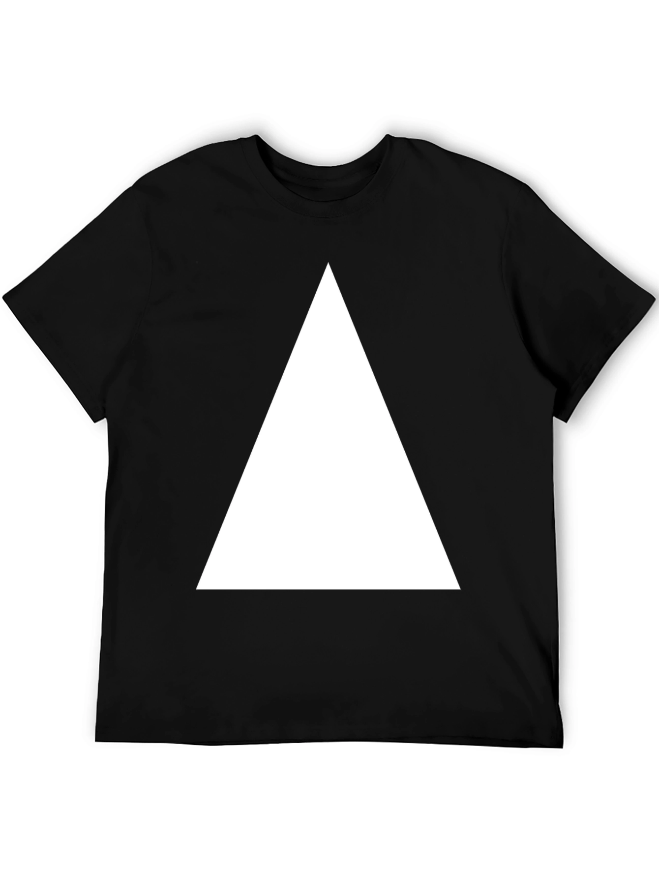 Black Black T-Shirt with White Triangle Graphic view 5