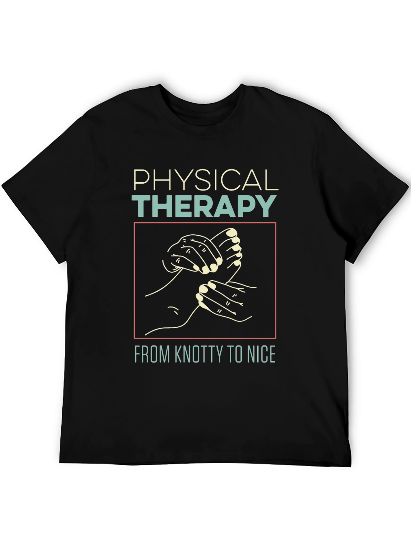 Black Physical Therapy T-Shirt - Knotty to Nice view 5