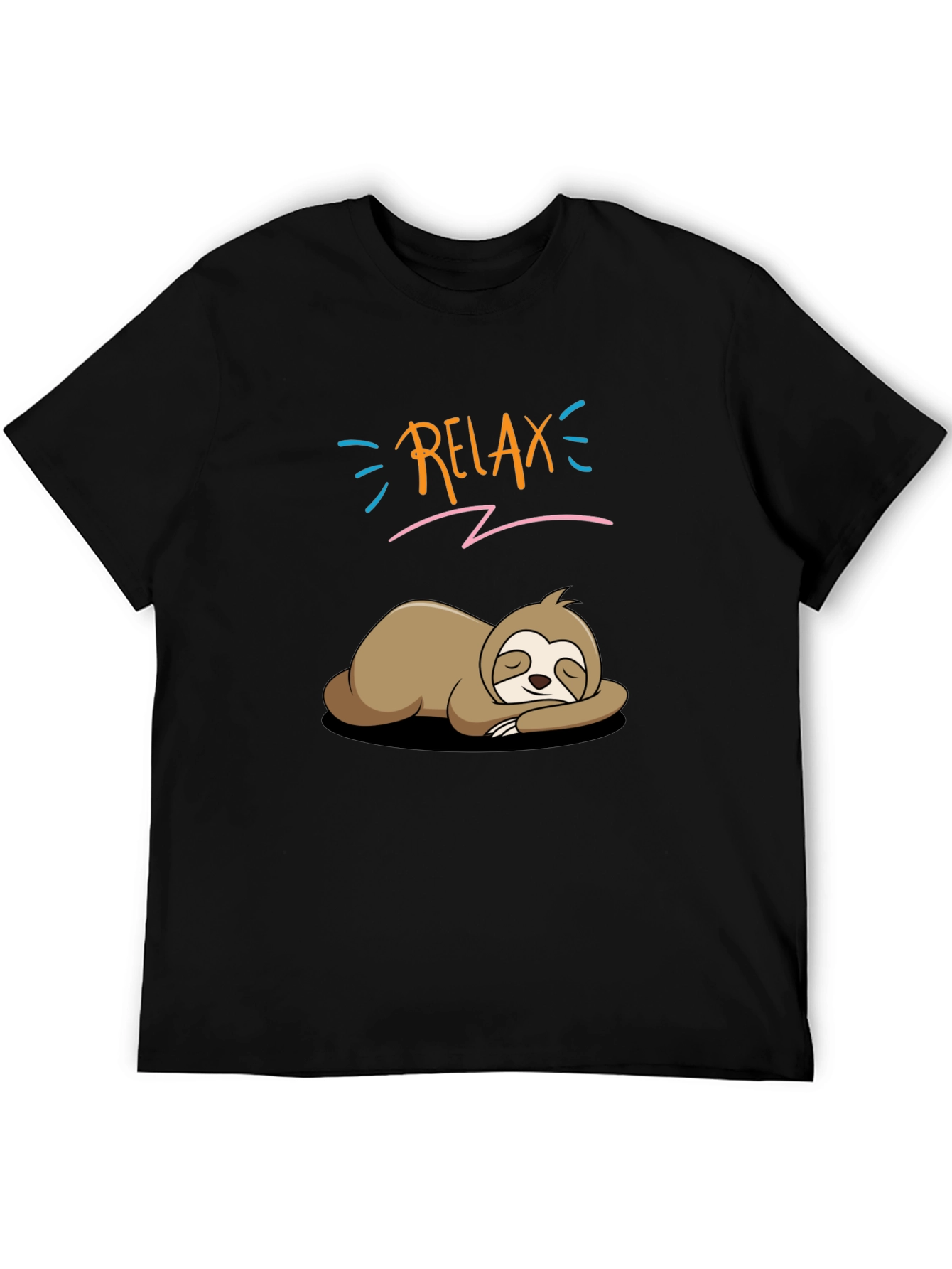 Black Relax Sloth T-Shirt - Funny Lazy Animal Tee view 5