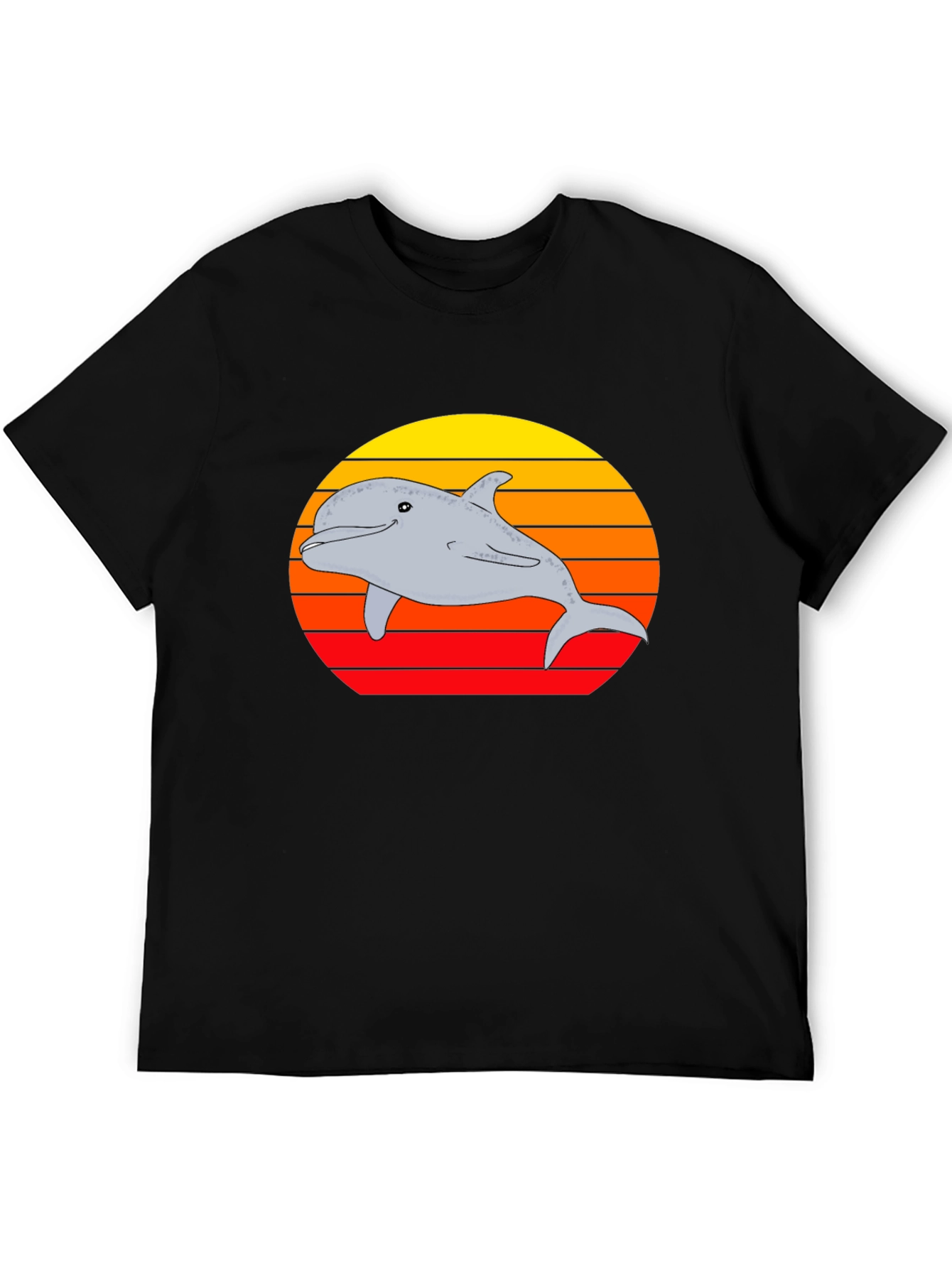 Black Dolphin Sunset Graphic Tee view 5
