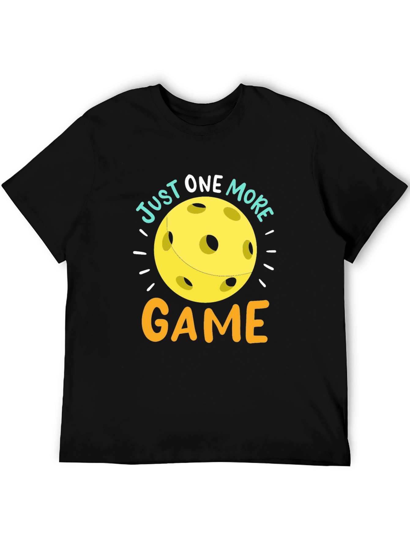 Black Just One More Game Pickleball T-Shirt view 5