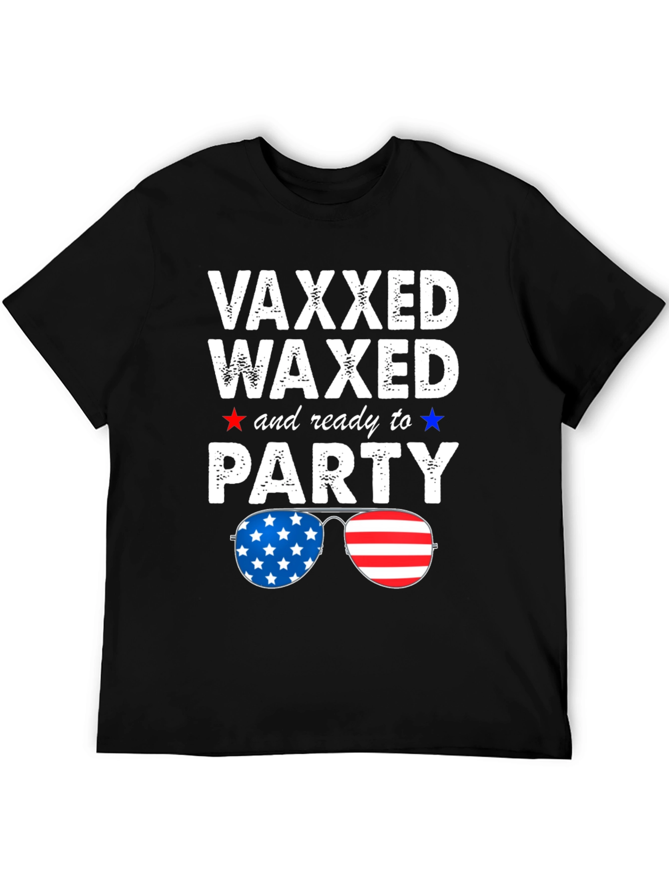 Black Vaxxed Waxed & Ready to Party Patriotic Tee view 5