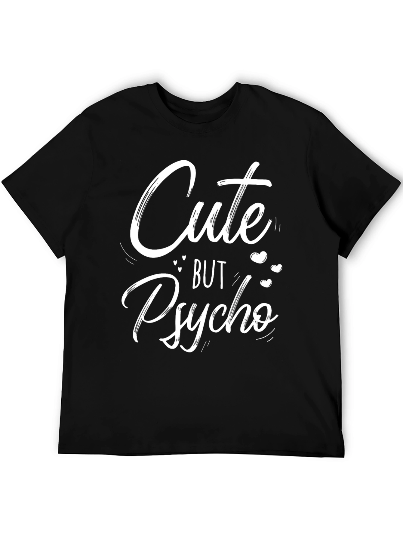 Black Cute But Psycho Graphic Tee - Unisex Cotton T-Shirt view 5