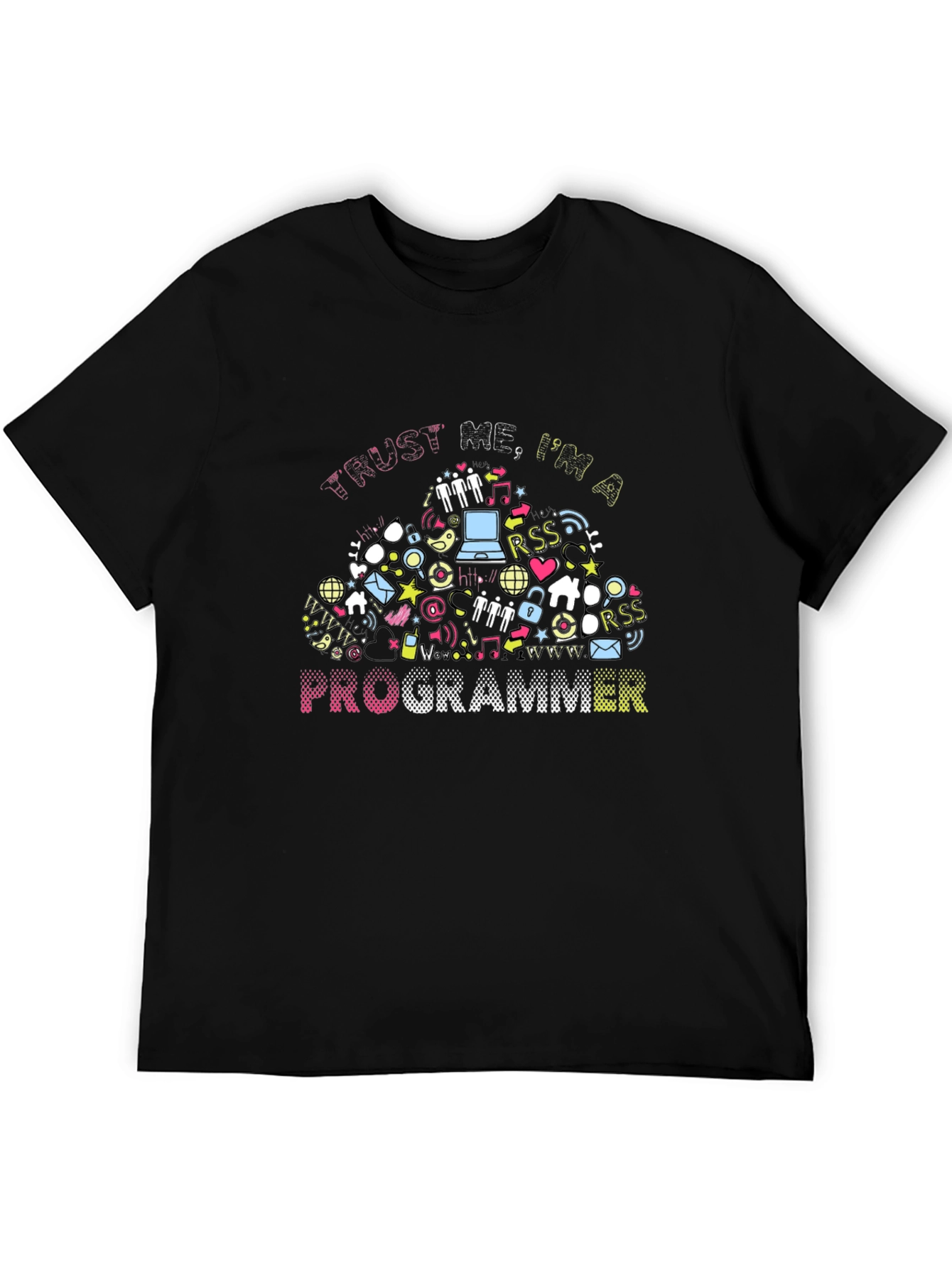 Black Trust Me I'm a Programmer Graphic T-Shirt view 5