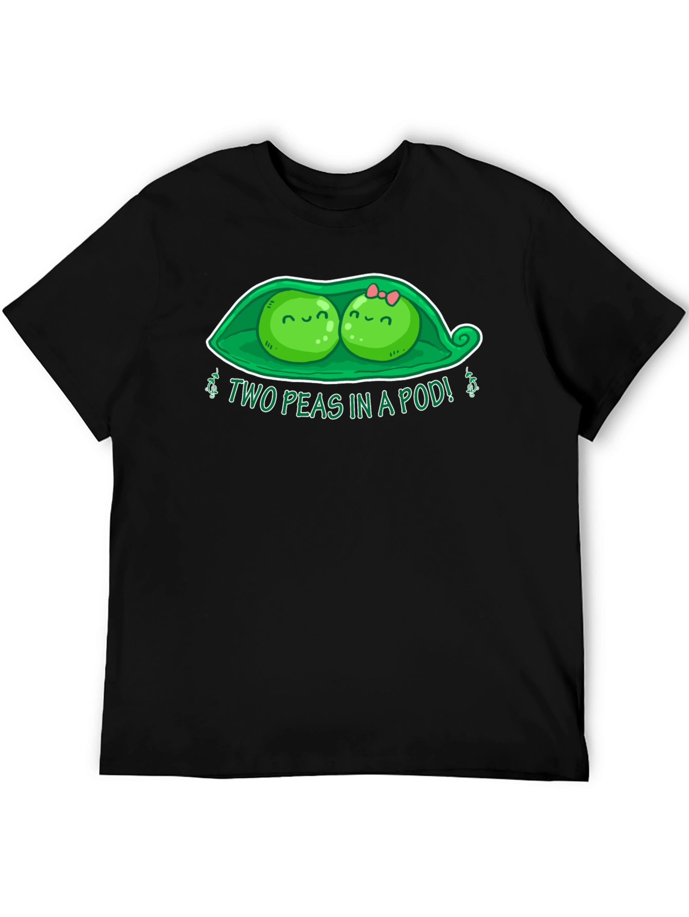 Black Two Peas in a Pod T-Shirt - Cute Graphic Tee view 5