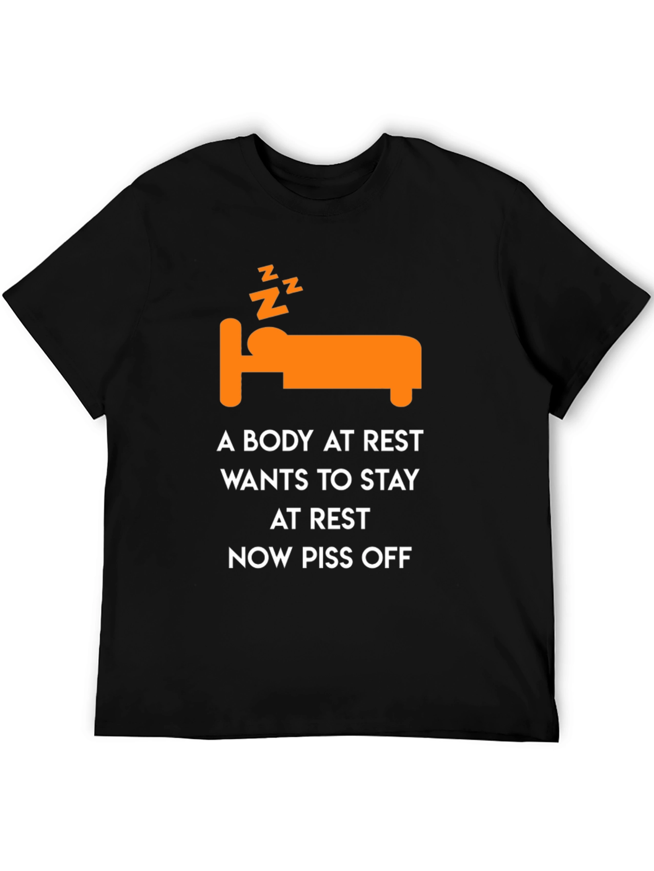 Black Funny Sleepy T-Shirt: A Body At Rest view 5