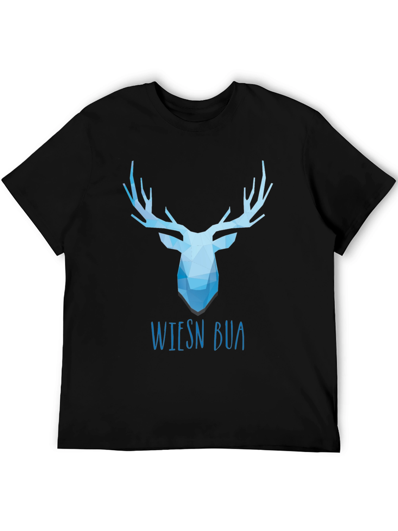 Black Geometric Stag Tee - Wiesn Bua Black T-Shirt view 5