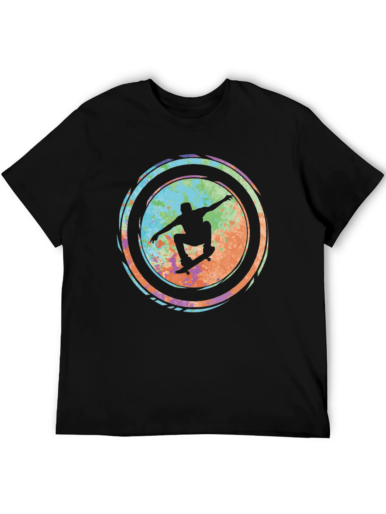 Black Skateboarder Graphic Tee - Cool & Casual view 5