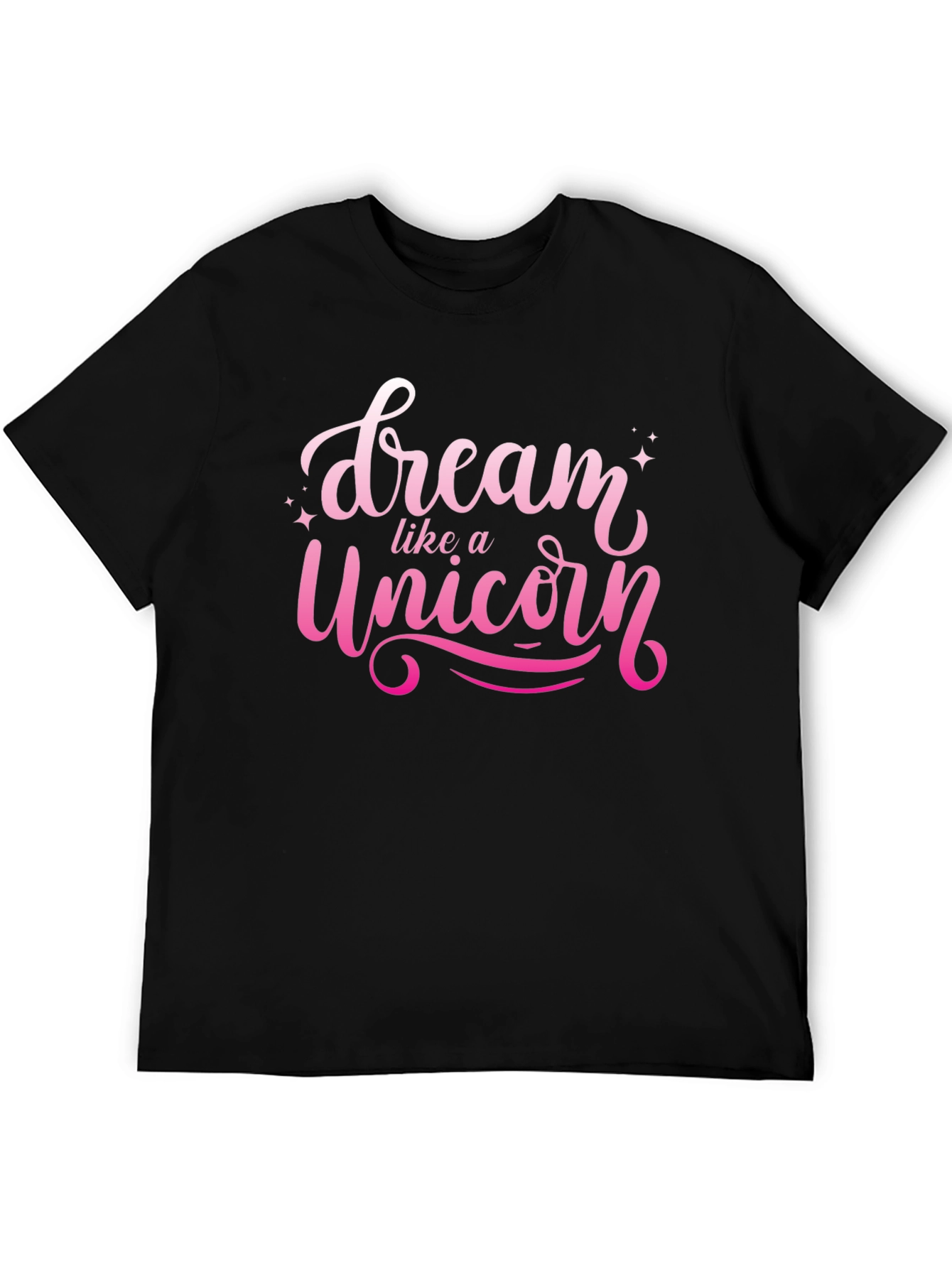 Black Dream Like a Unicorn Black T-Shirt view 5