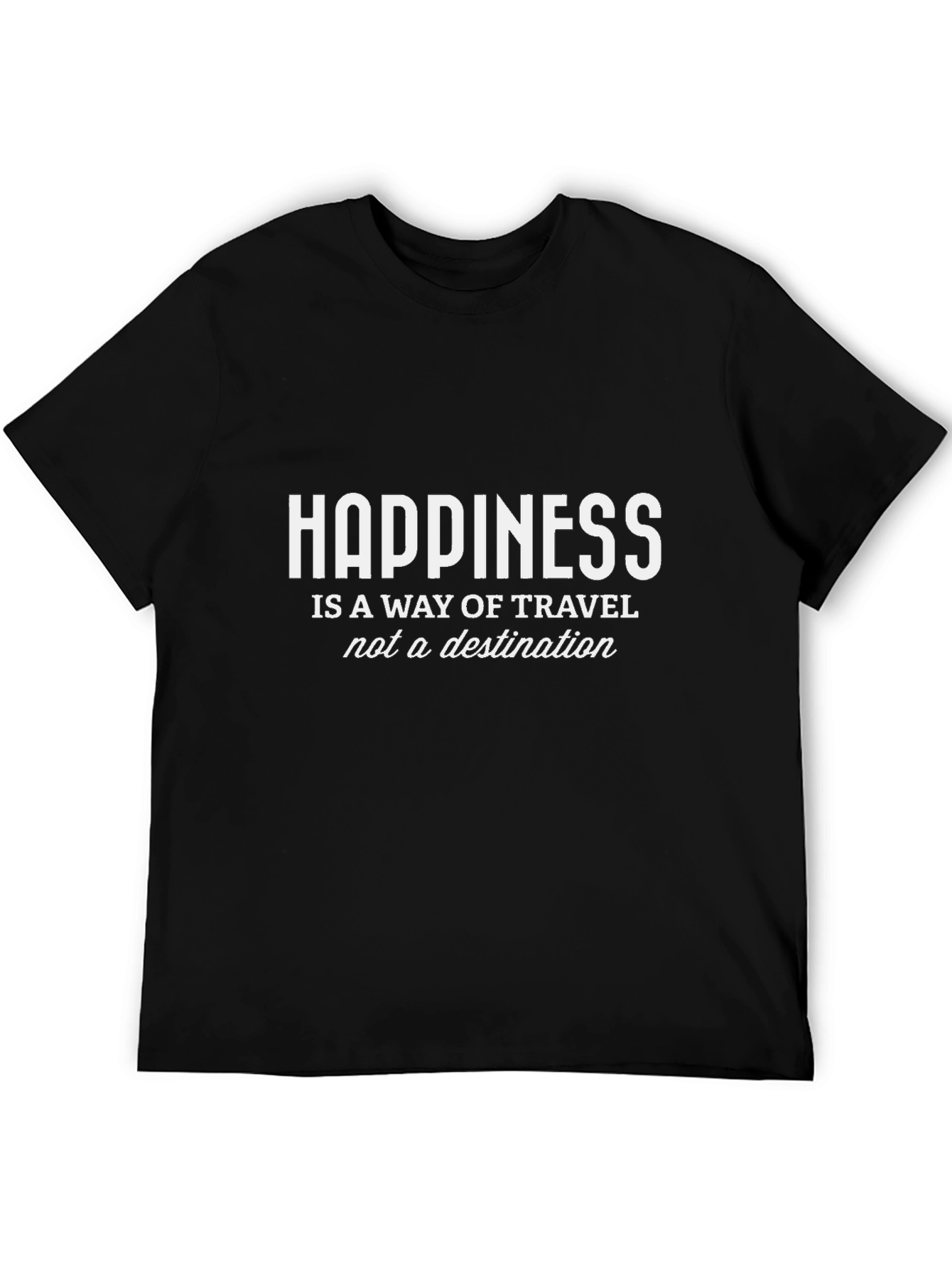 Black Happiness Travel Graphic T-Shirt - Black view 5