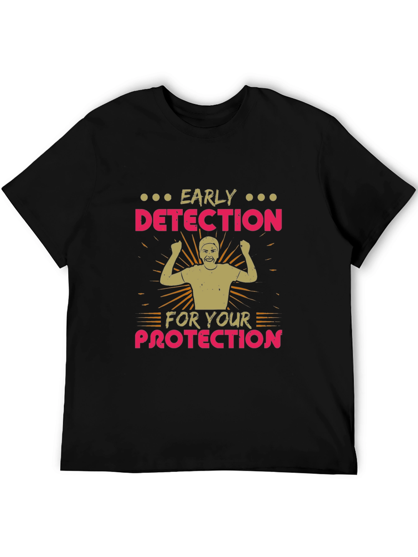 Black Early Detection Protection Black T-Shirt view 5