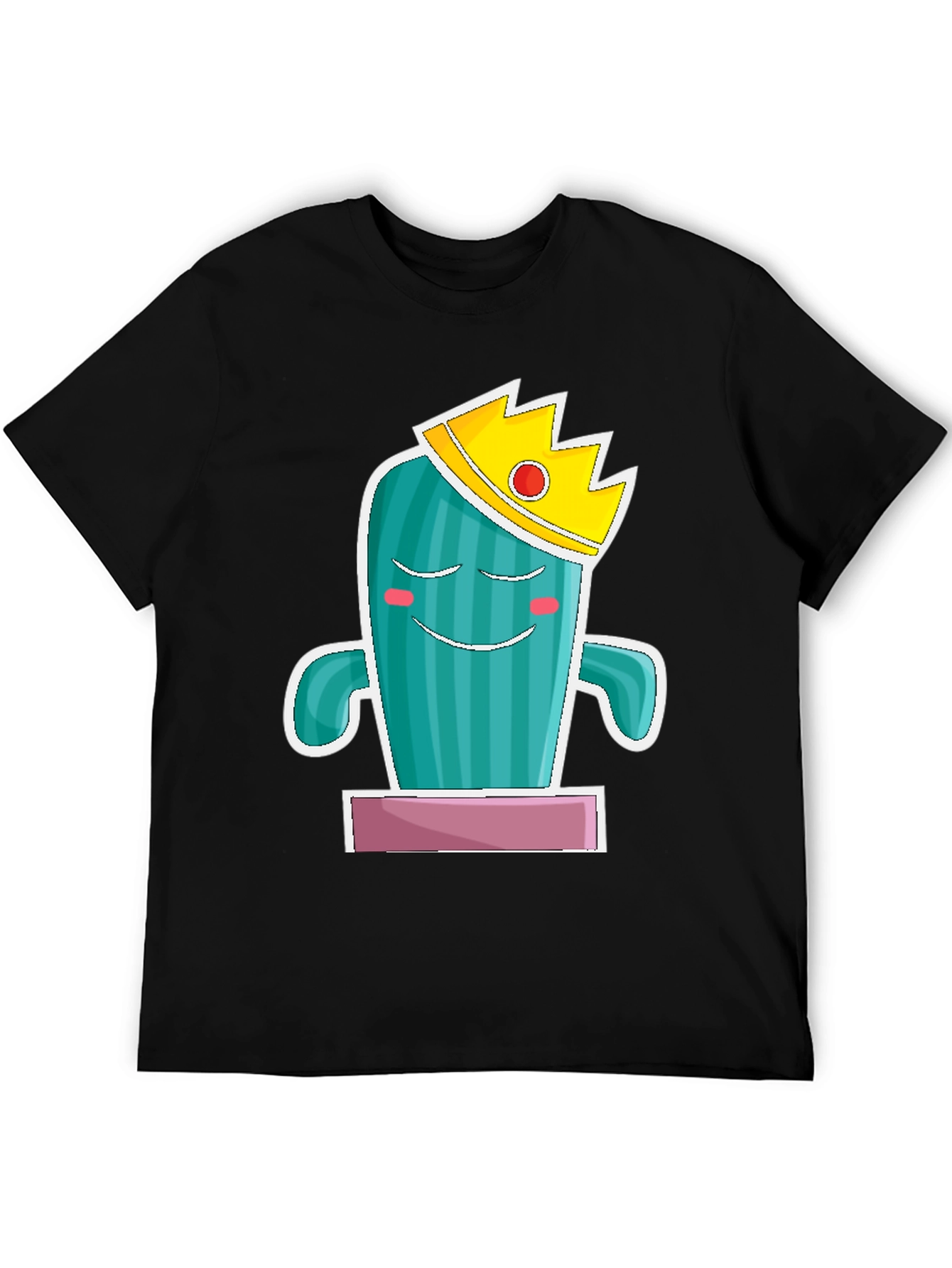 Black Cactus King Graphic Tee - Men's Black T-Shirt view 5
