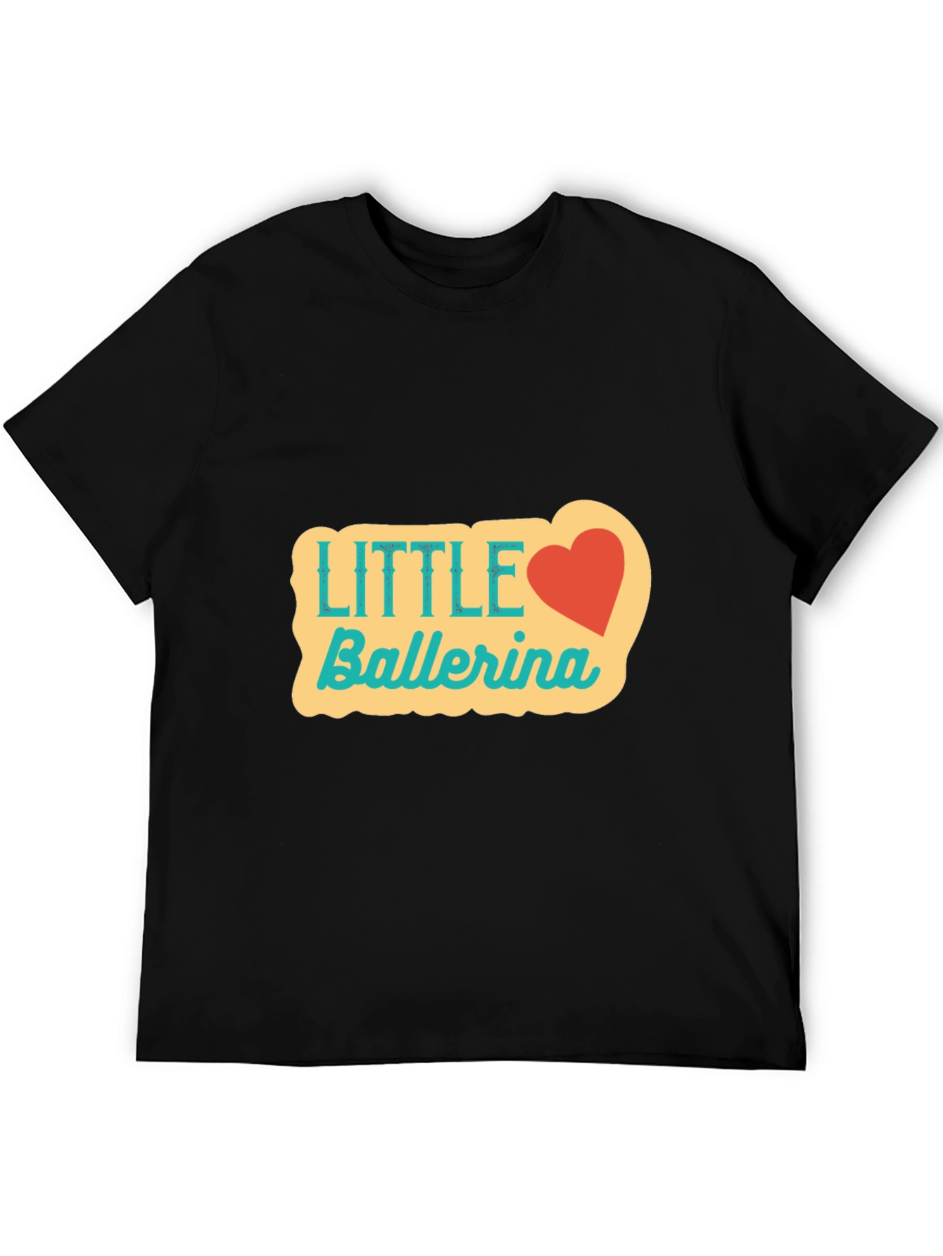 Black Little Ballerina Graphic Tee - Cute Heart Design view 5