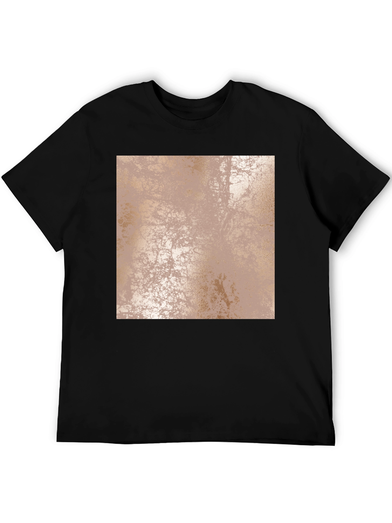 Black Abstract Design Black T-Shirt view 5