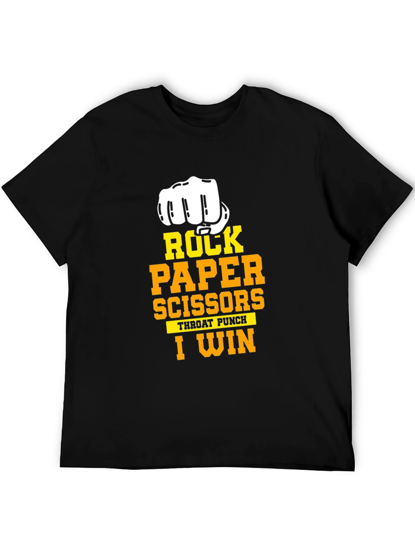Black Rock Paper Scissors I Win Black T-Shirt view 5