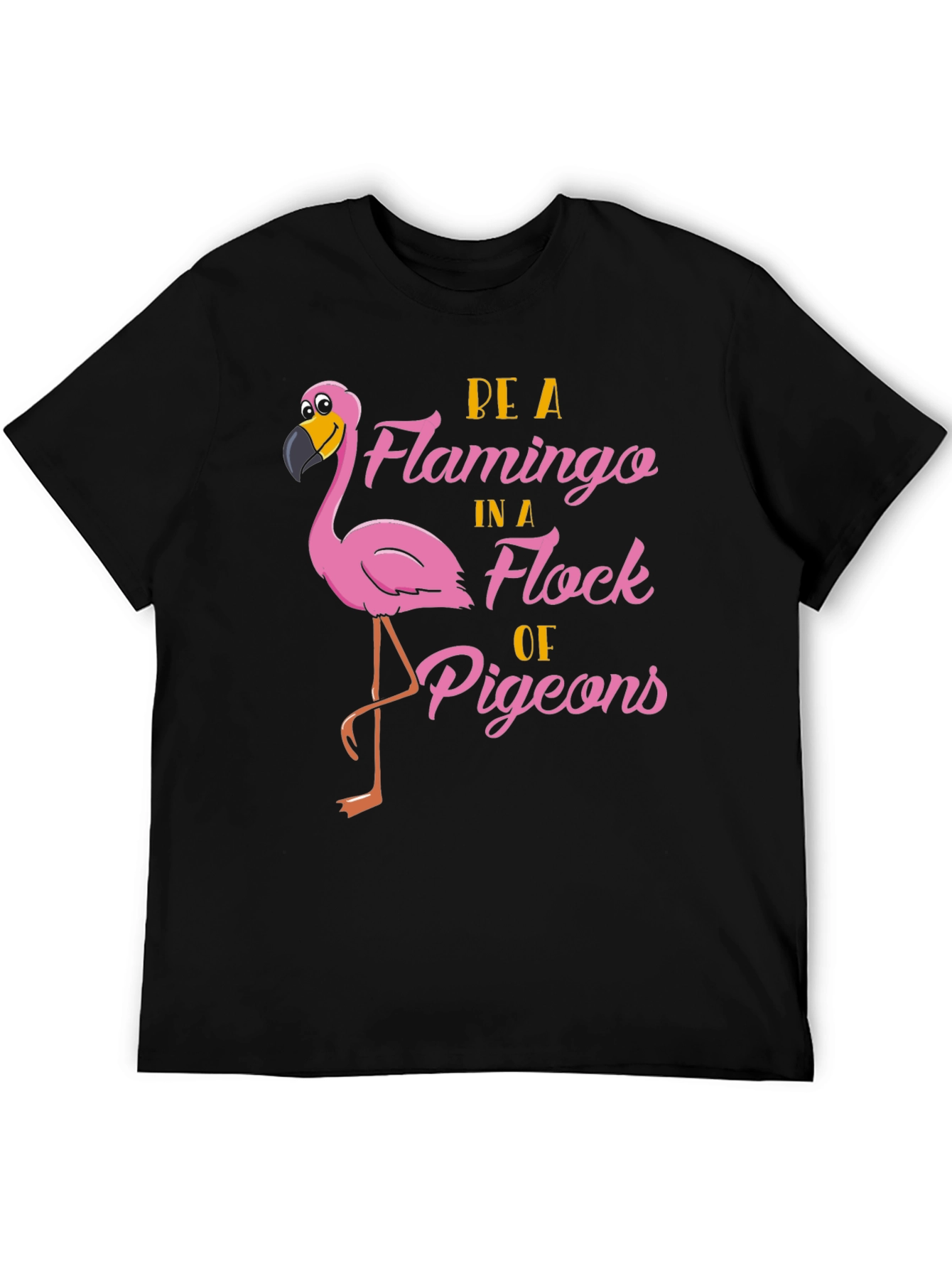 Black Be a Flamingo T-Shirt view 5