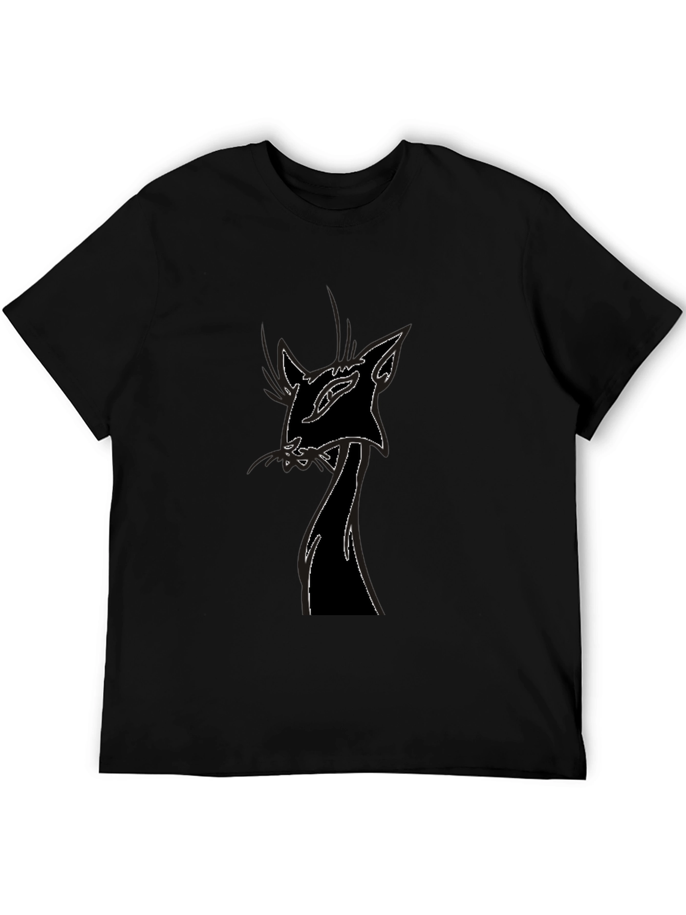 Black Men's Black Cat Graphic T-Shirt - Unique Design view 5