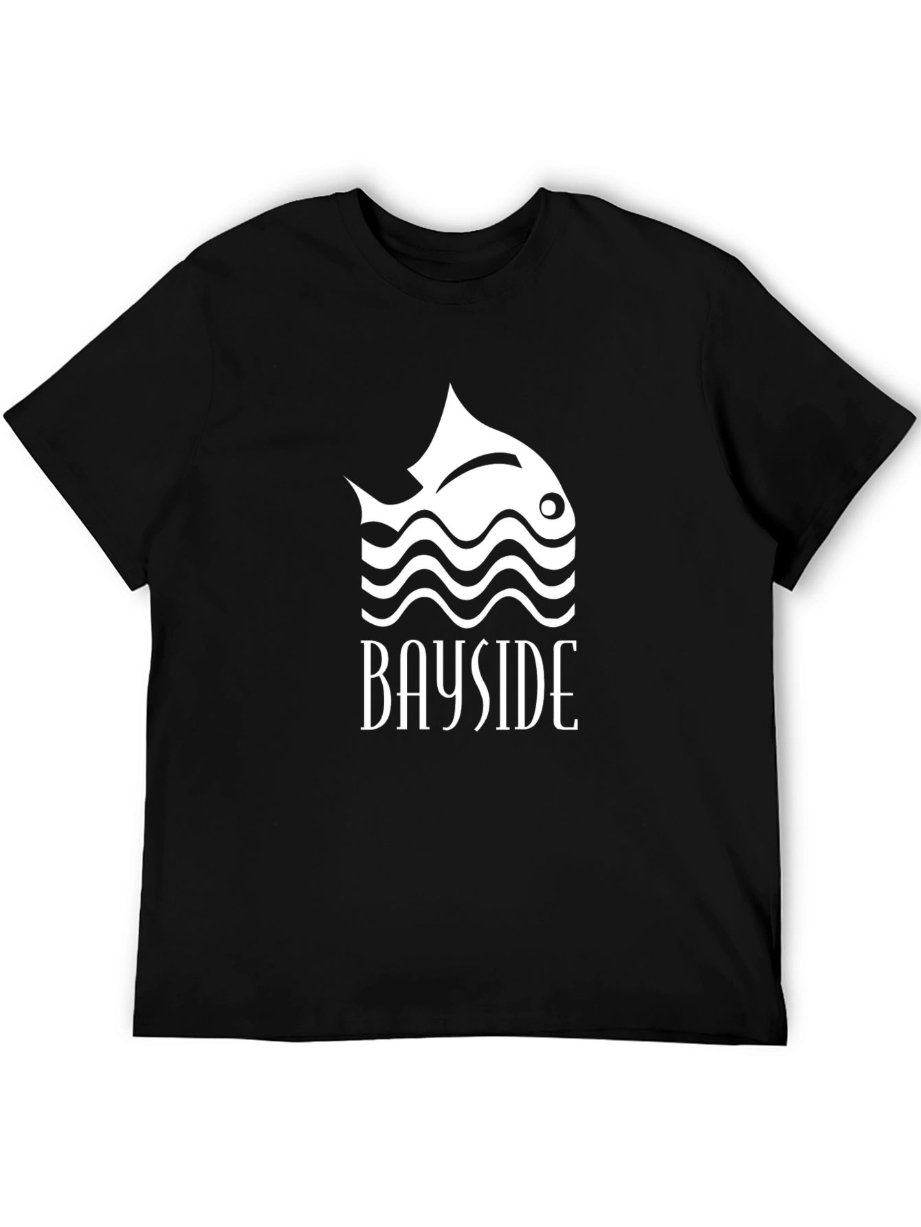 Black Bayside Fish Graphic Black T-Shirt view 5