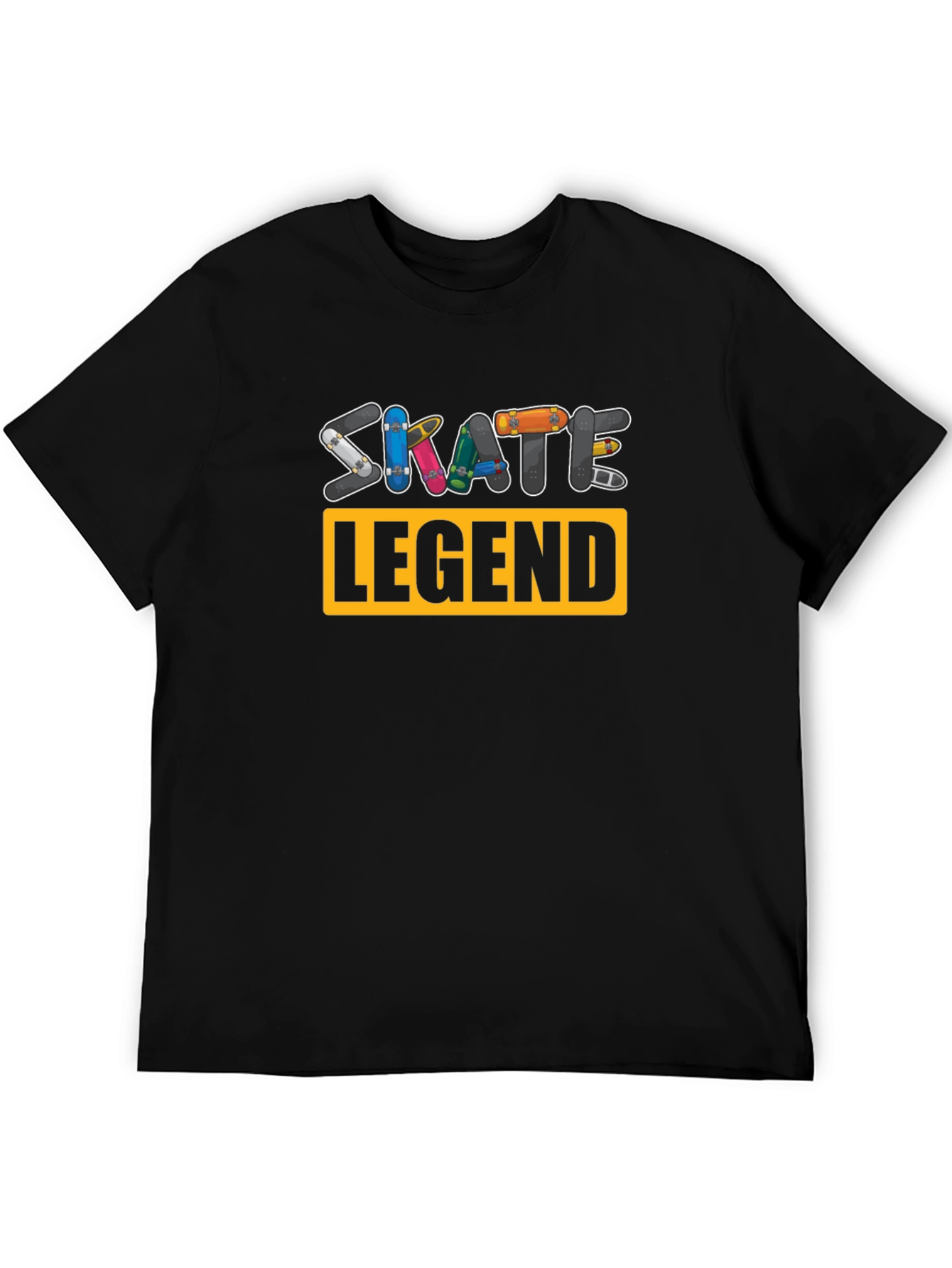 Black Skate Legend Graphic T-Shirt - Black Crew Neck Tee view 5