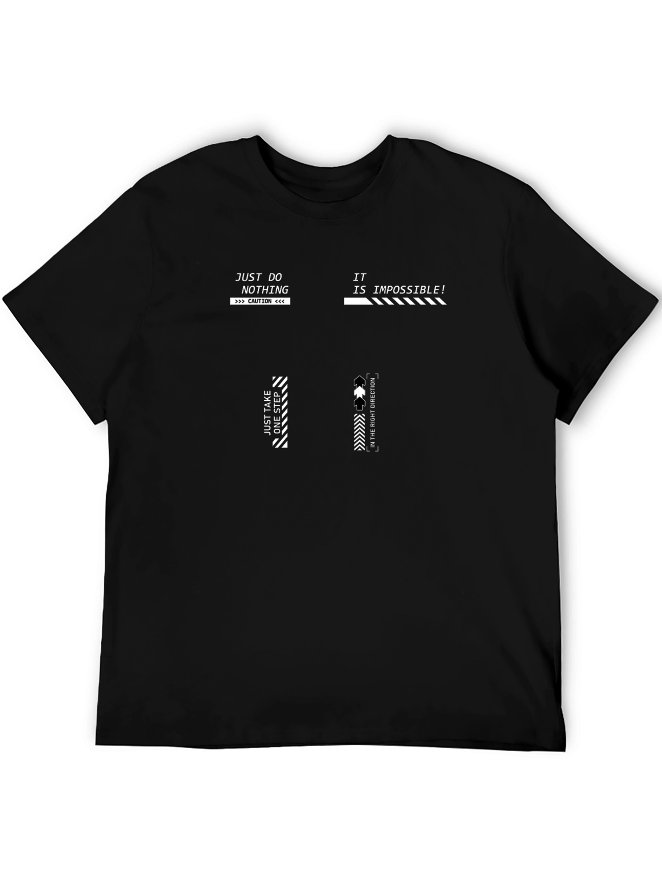 Black Motivational Graphic Print T-Shirt view 5