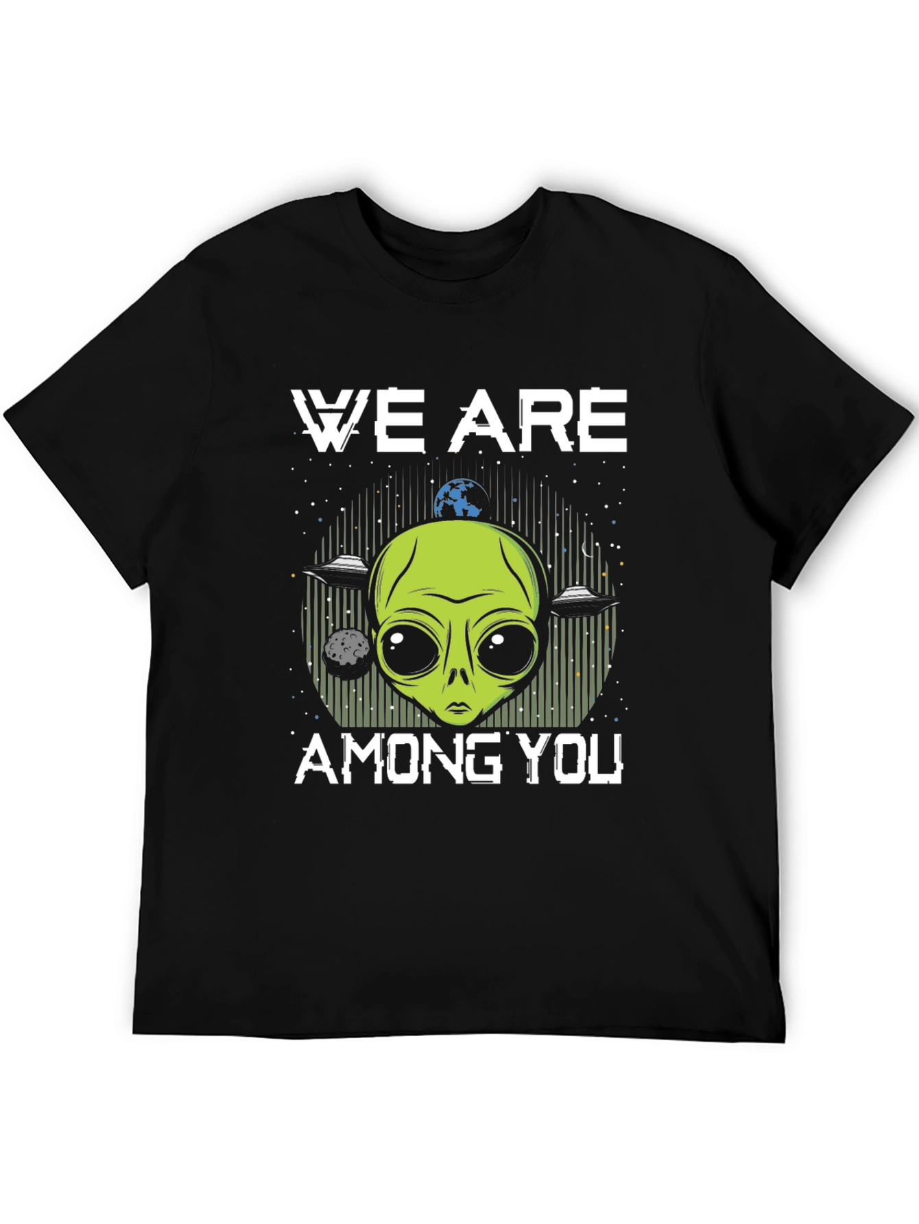 Black We Are Among You Alien Graphic T-Shirt view 5