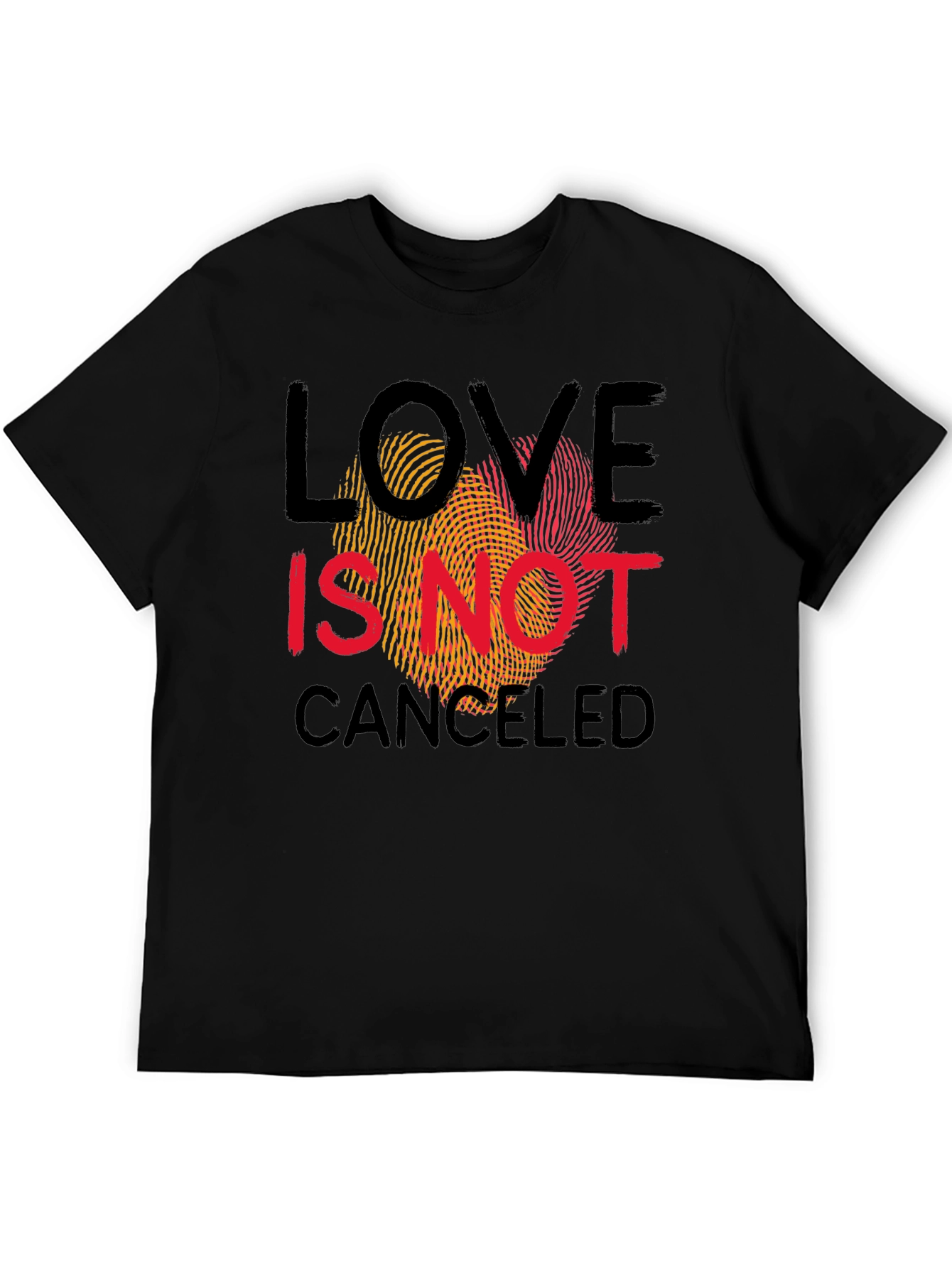 Black Love Is Not Canceled Graphic Tee - Black Crew Neck view 5
