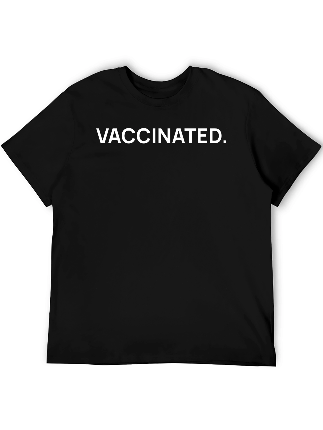 Black Vaccinated Graphic T-Shirt - Black, Casual Wear view 5