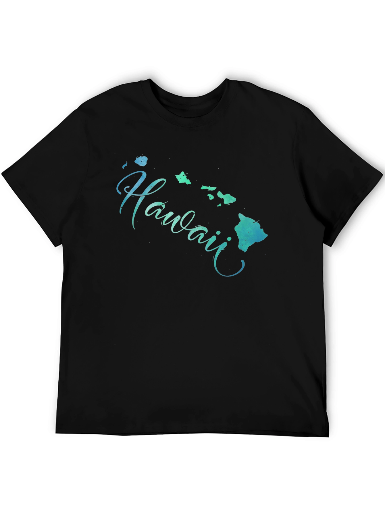 Hawaii Islands Graphic Black T-Shirt - 5