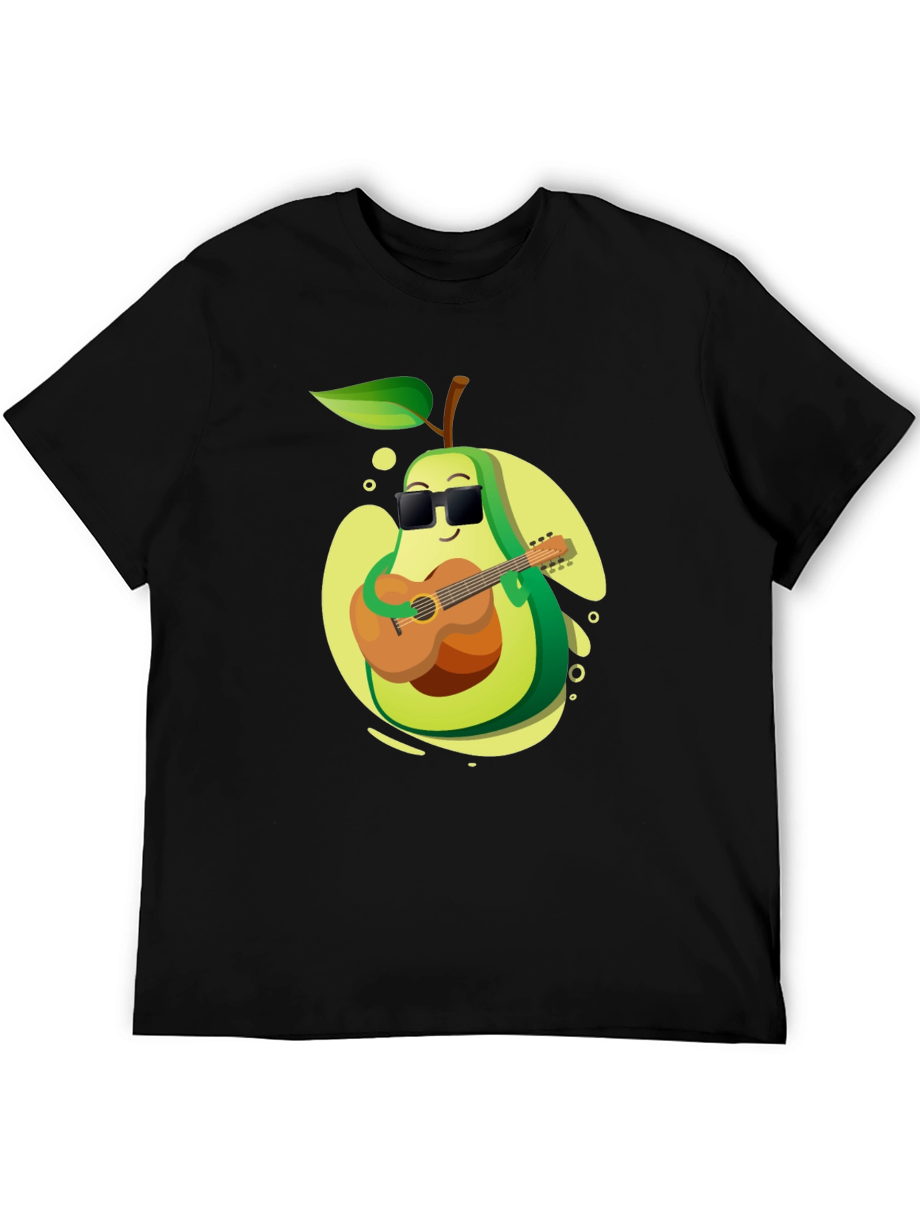 Black Avocado Guitarist Graphic T-Shirt - Cool Music Lover Tee view 5