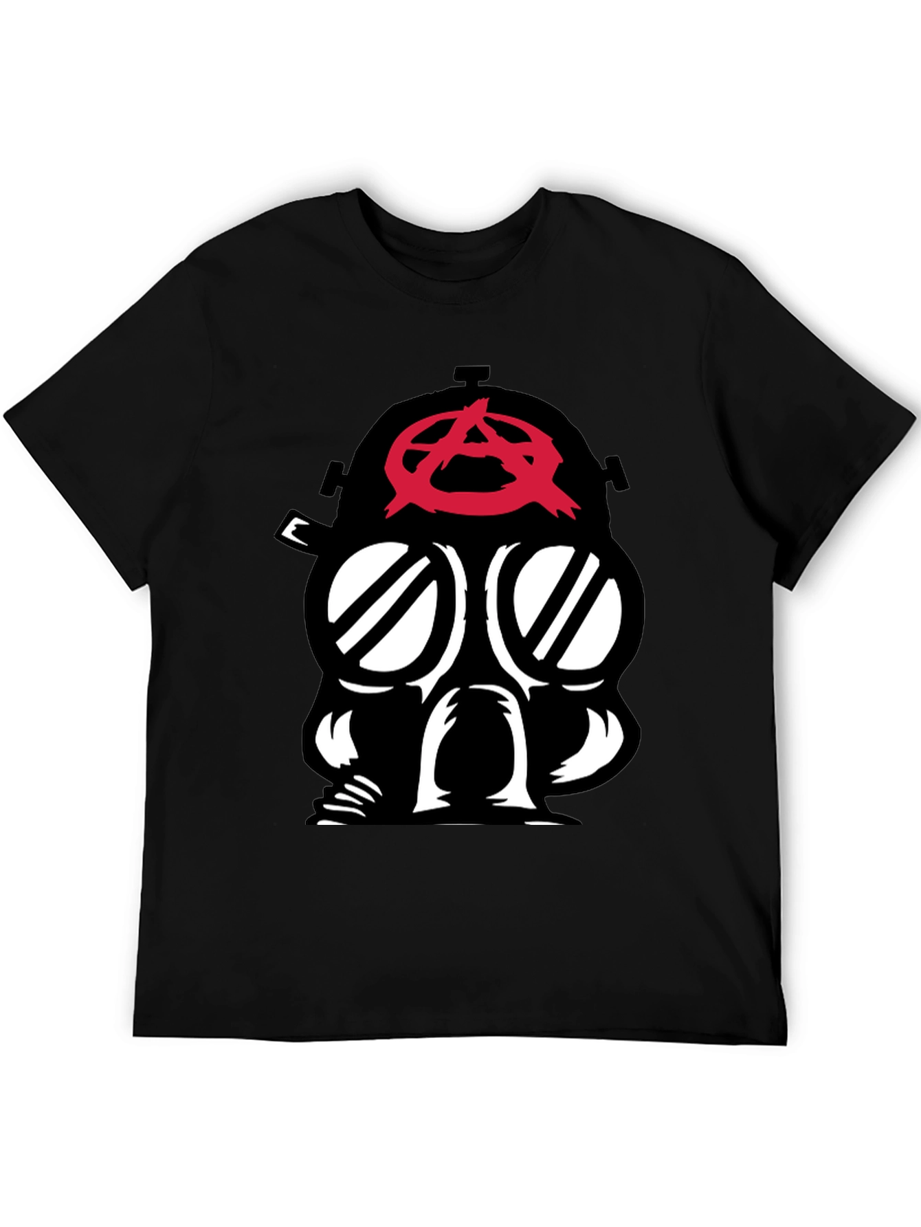 Black Anarchy Gas Mask Graphic Tee - Bold Statement view 5