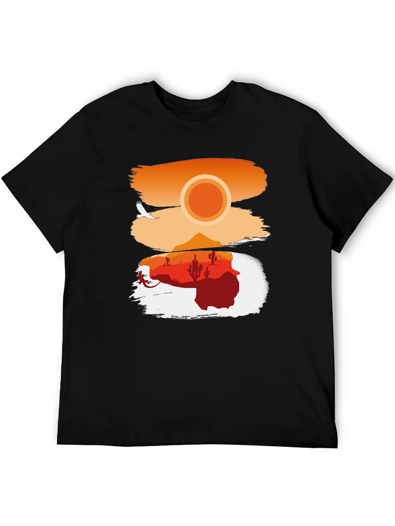 Black Desert Sunset Graphic T-Shirt view 5