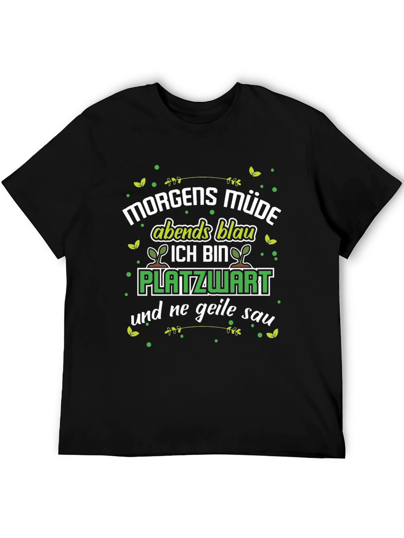 Black Morgens Müde Platzwart Funny T-Shirt view 5