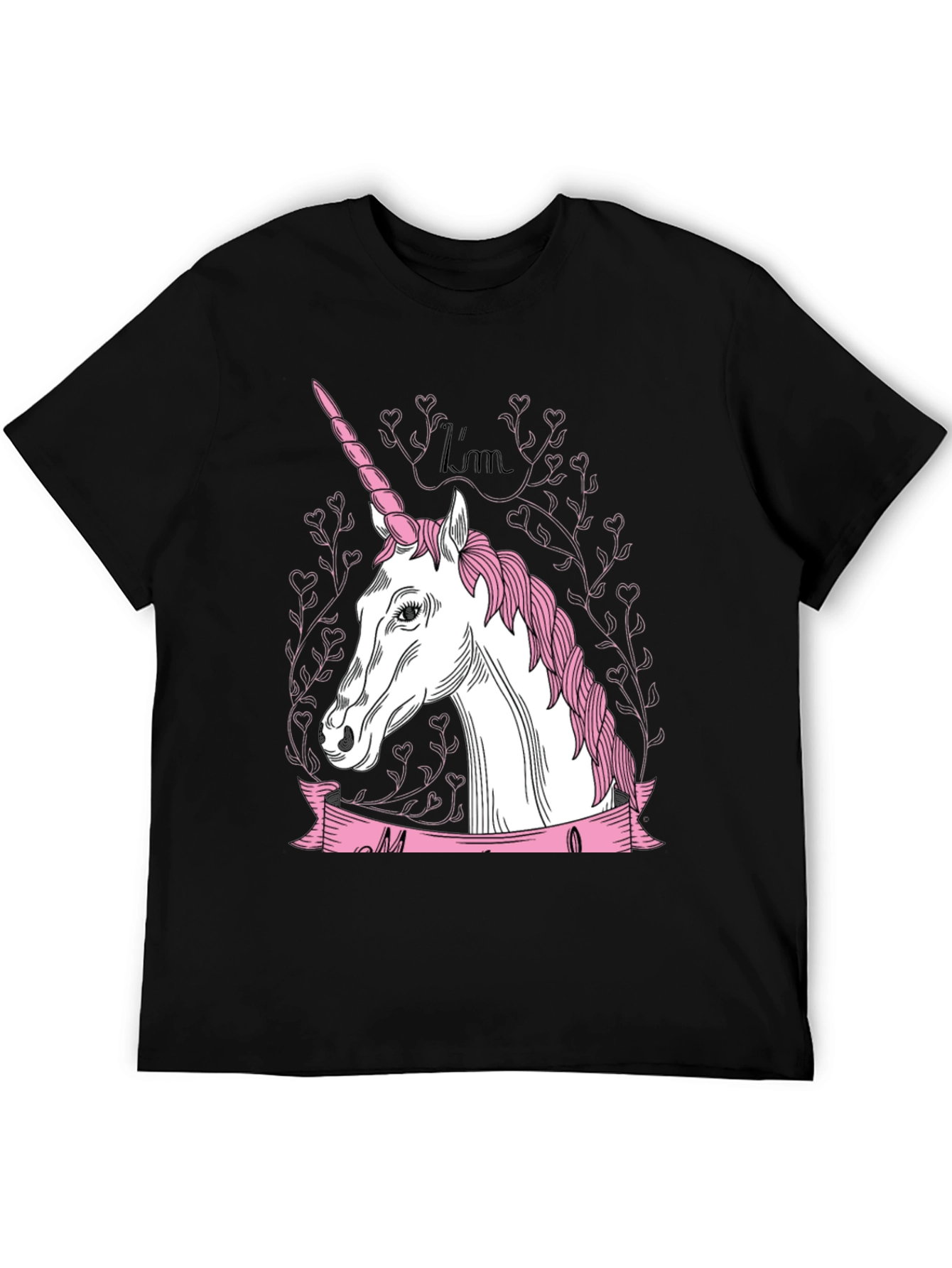 Black Unicorn Graphic T-Shirt - Black Cotton Tee view 5