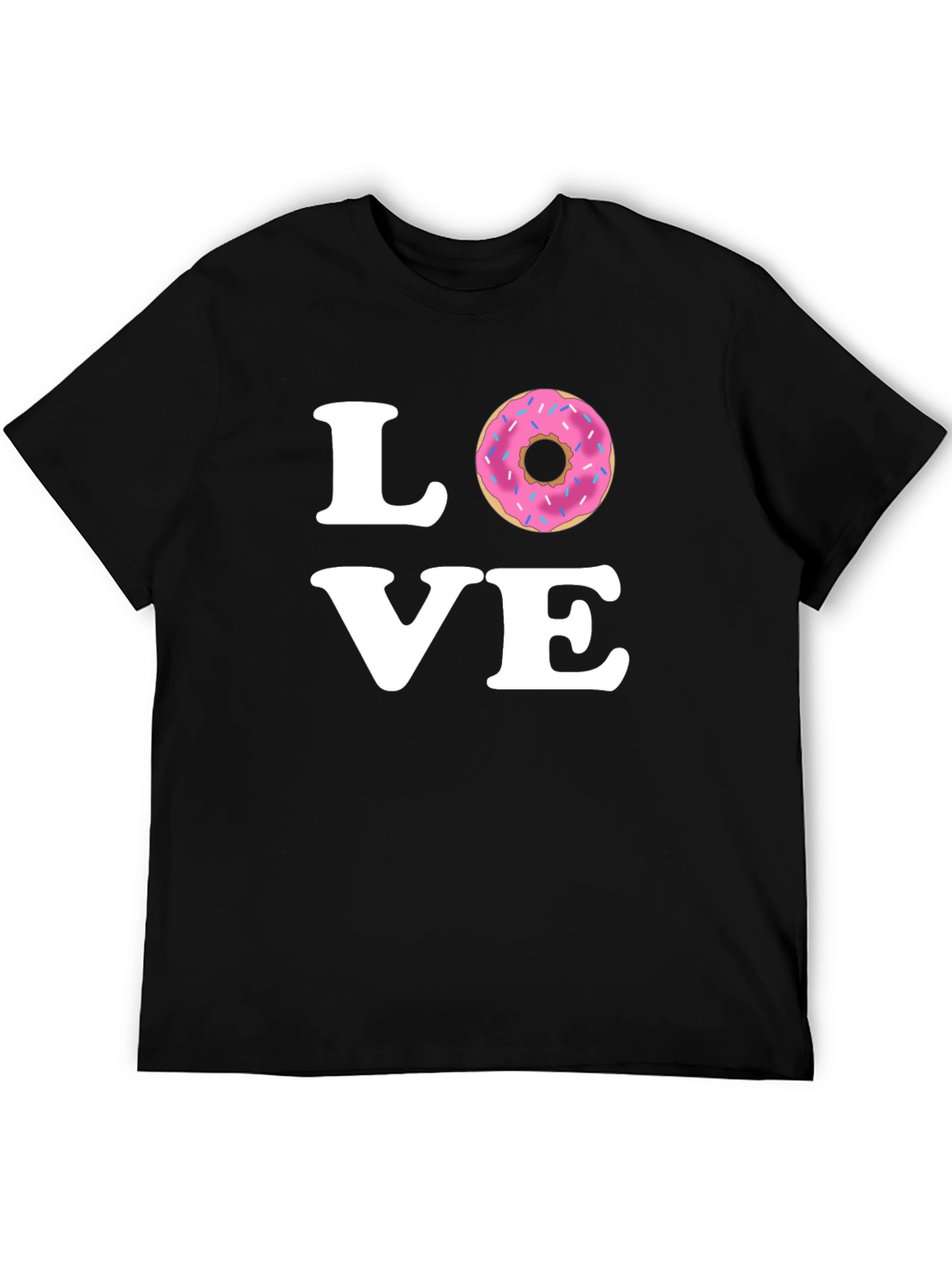 Black Love Donut Graphic Tee - Black Cotton T-Shirt view 5