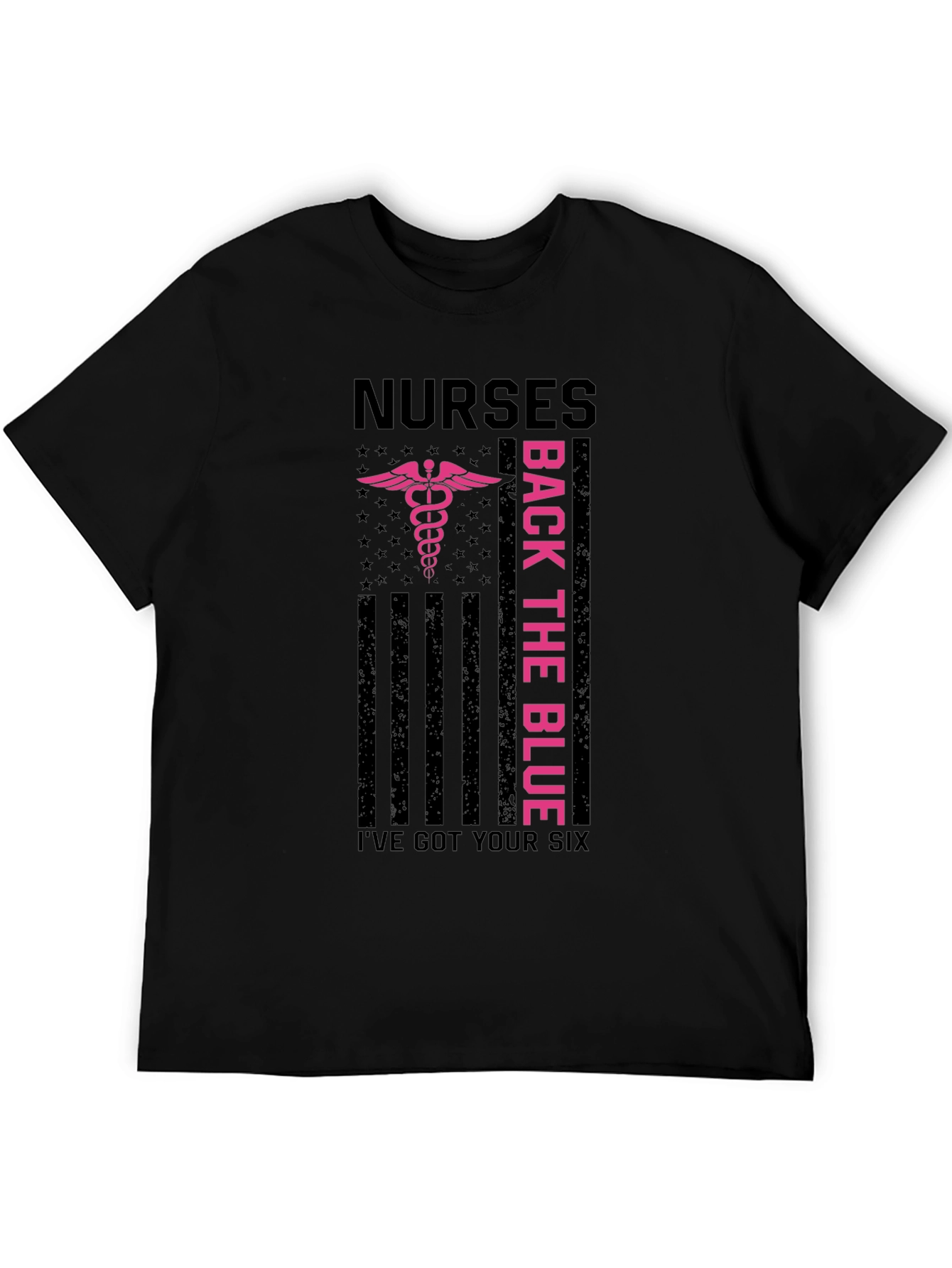 Black Nurses Back the Blue Graphic T-Shirt view 5