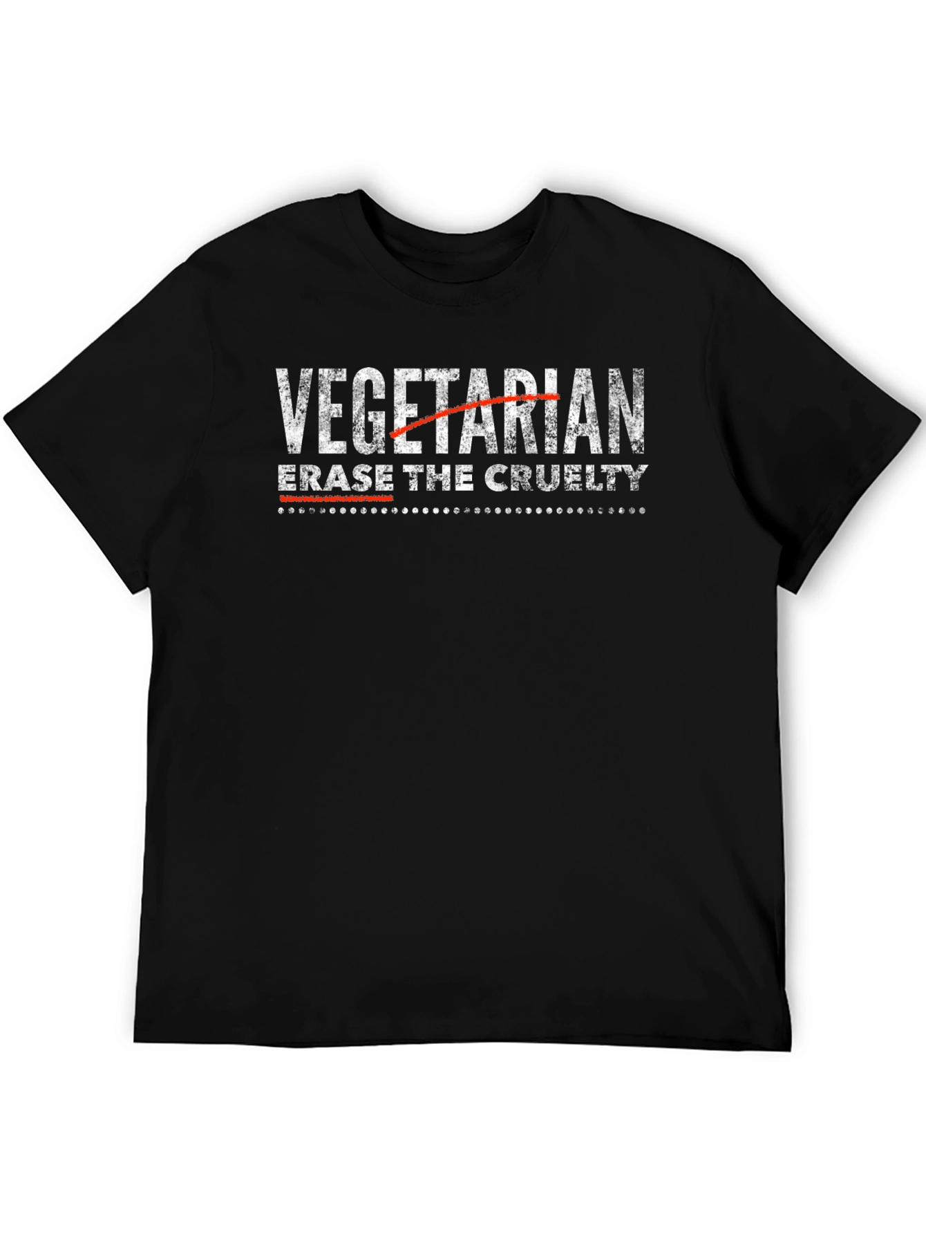 Black Erase the Cruelty T-Shirt - Vegetarian view 5